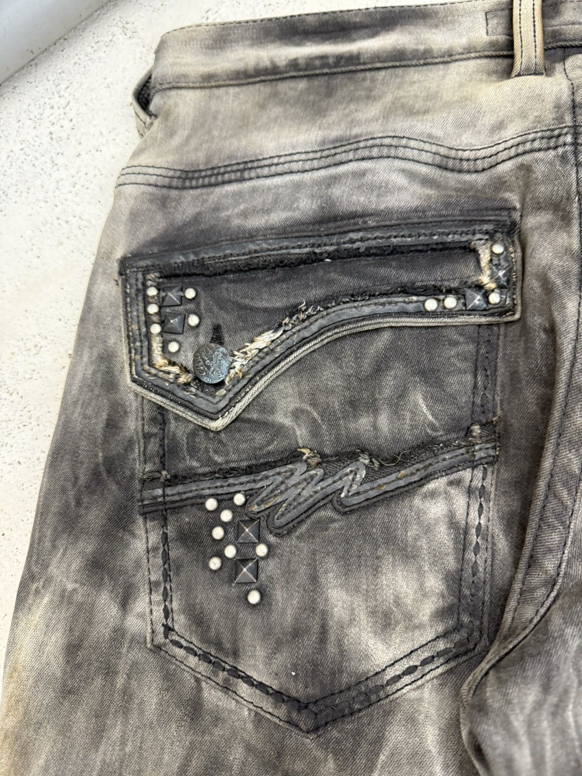 Hysteric Glamour Pasta Denim Studded Shadow Wash Claw Mark Jeans Size US 30 / EU 46 - 18 Thumbnail
