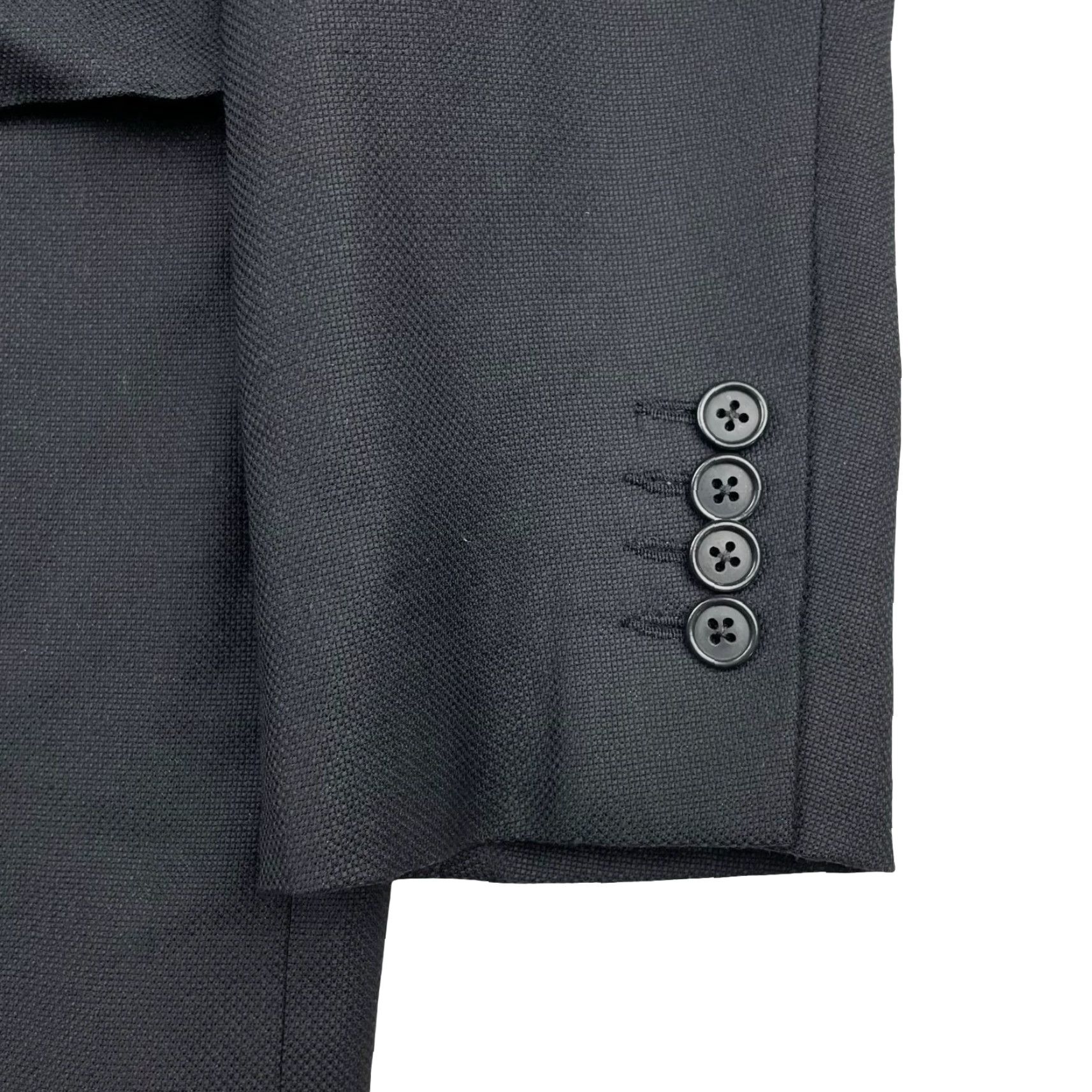 Vintage Elevee Men's Blazer Jacket 44R 100% Wool 2-Button Black Bespoke Size 44R - 4 Thumbnail