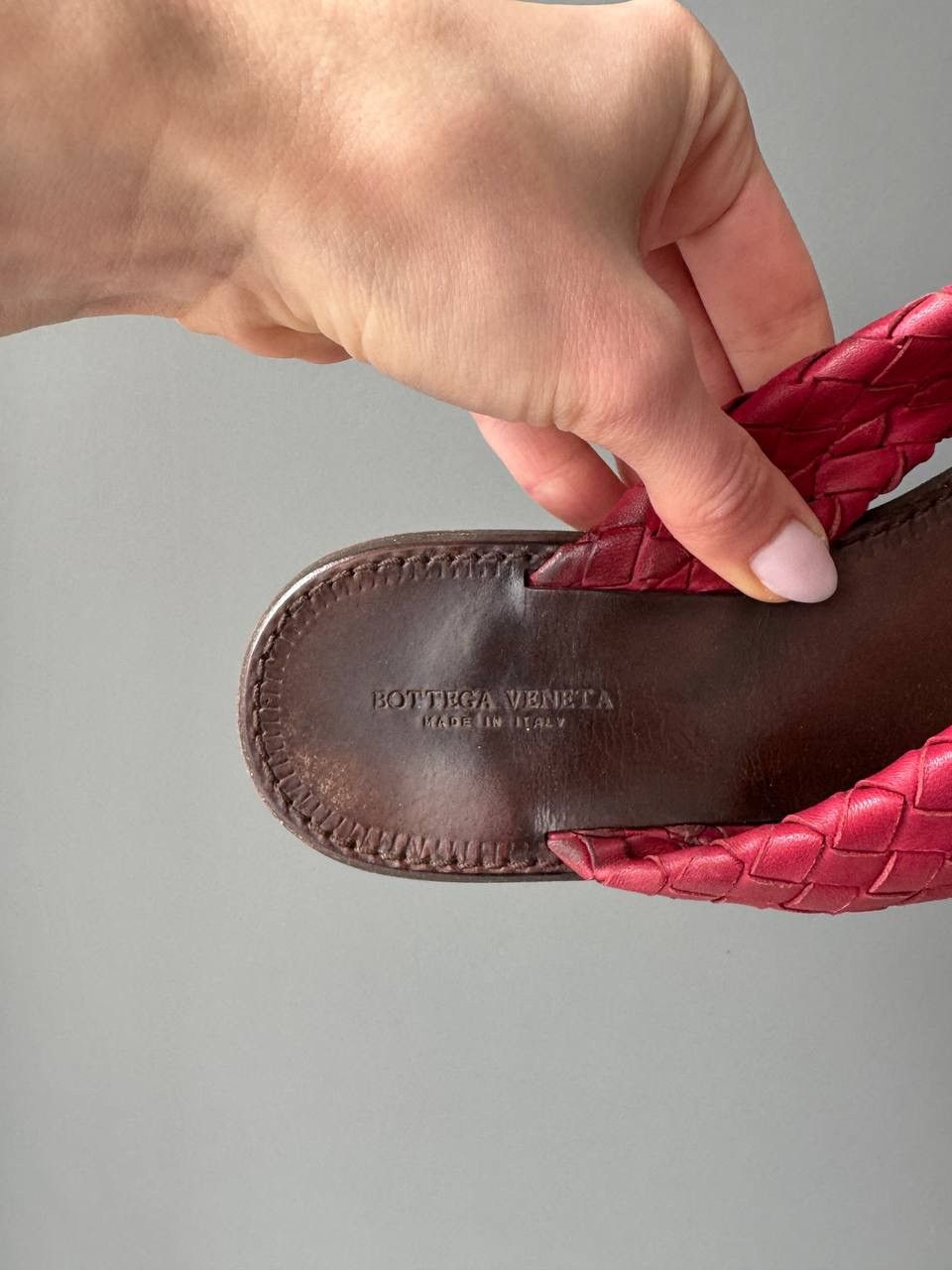 Bottega Veneta Bottega Veneta Brown Woven Leather Intrecciato Thong Flat Size US 7 / IT 37 - 2 Thumbnail