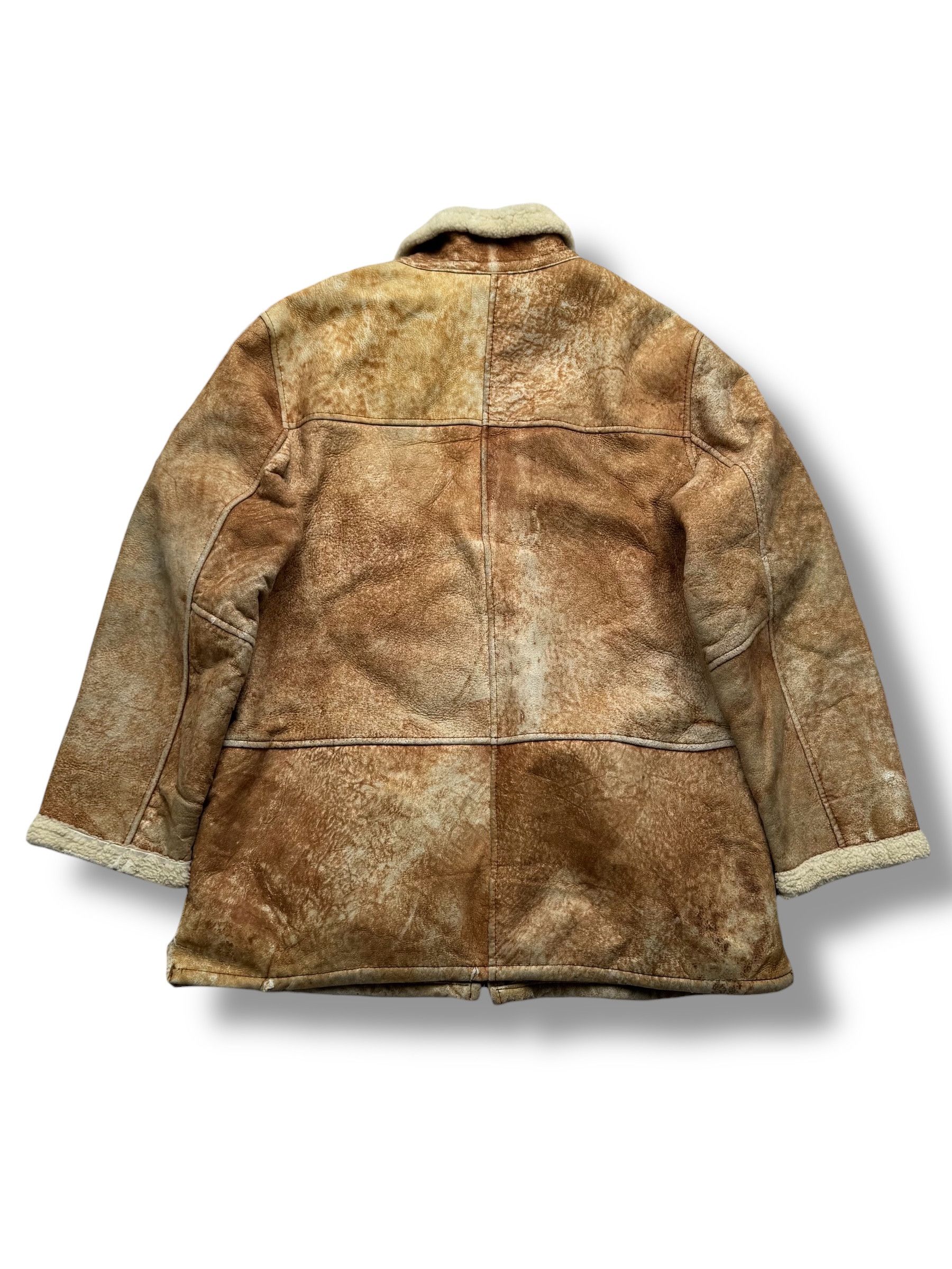 Vintage Y2K Faded Real Sheepskin Coat(V363) Size US M / EU 48-50 / 2 - 13 Thumbnail
