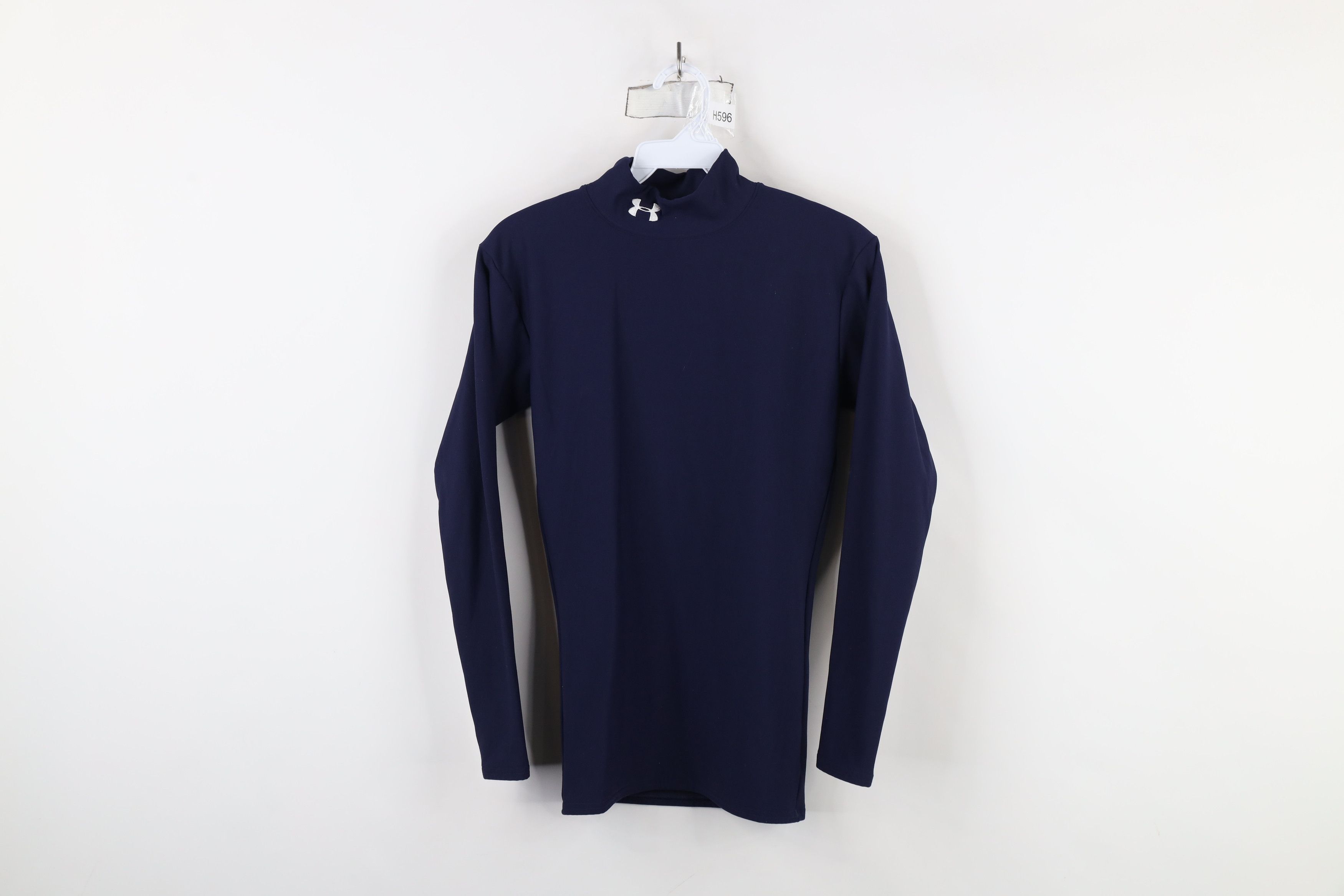 Under Armour × Vintage Under Armour Compression Mock Neck Long Sleeve T-Shirt Navy Size US S / EU 44-46 / 1 - 1 Thumbnail