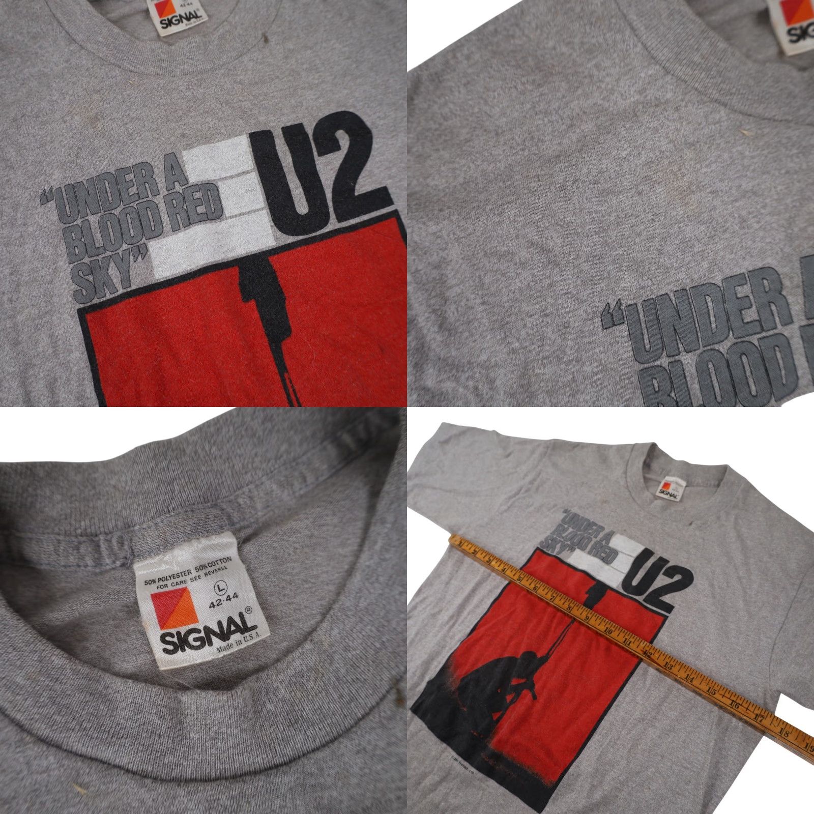 Vintage VINTAGE 1984 U2 "Under a Blood Red Sky" Mens Large Graphic Band Tee Gray Size US L / EU 52-54 / 3 - 8 Thumbnail