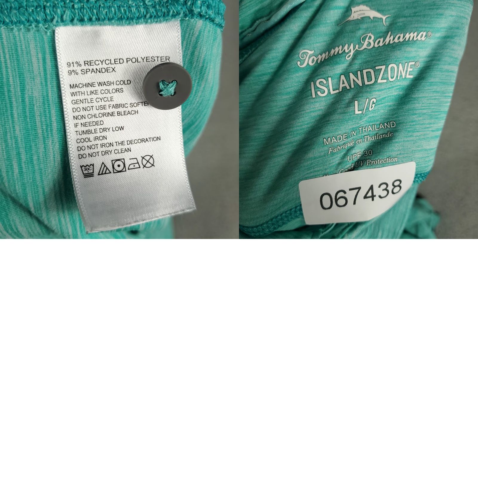 Tommy Bahama Tommy Bahama Polo Shirt Mens Large Turquoise Polyester Marlin Golf Short Sleeve Size US L / EU 52-54 / 3 - 8 Thumbnail