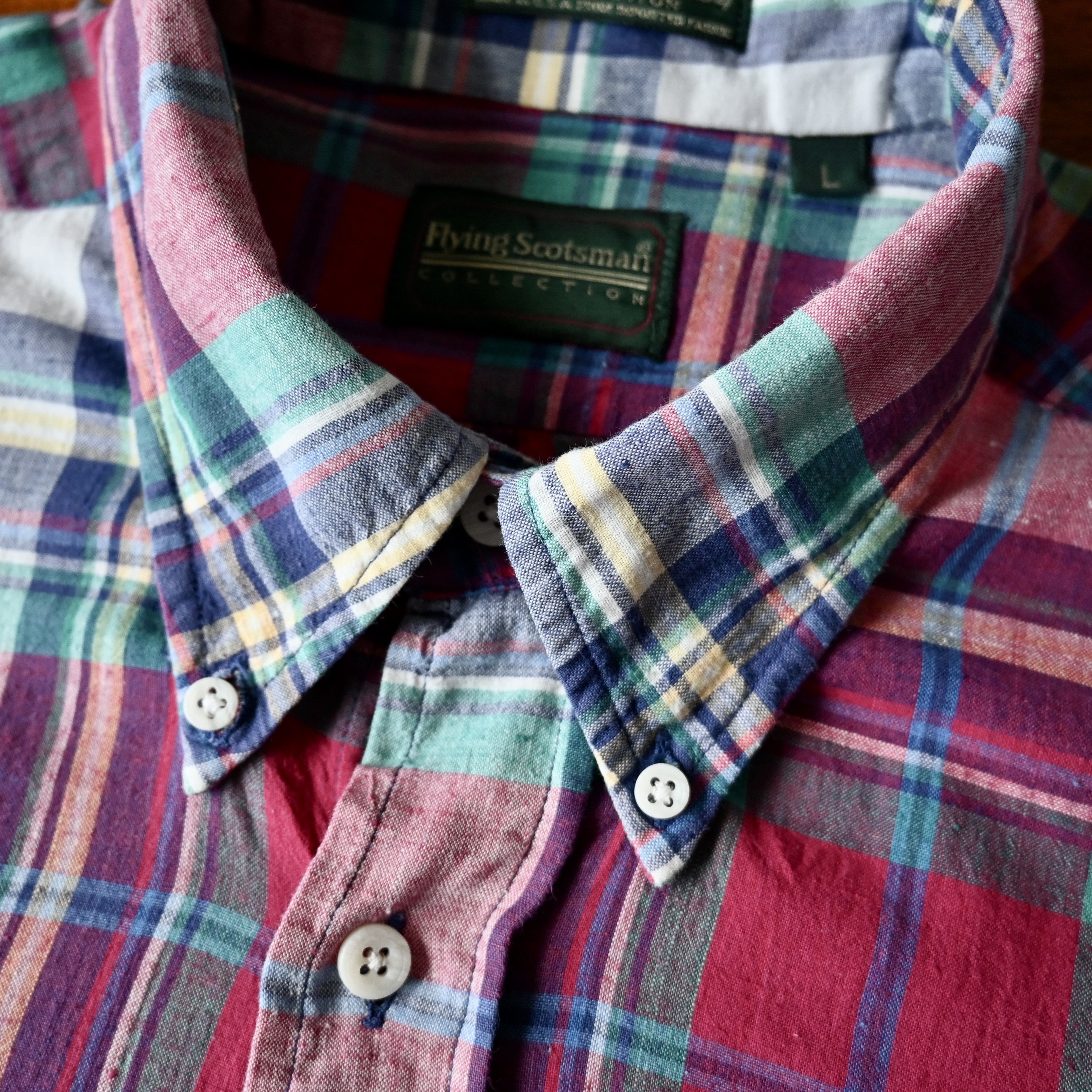 Vintage VTG 1990s Flying Scotsman India madras BD shirt Size US L / EU 52-54 / 3 - 10 Thumbnail