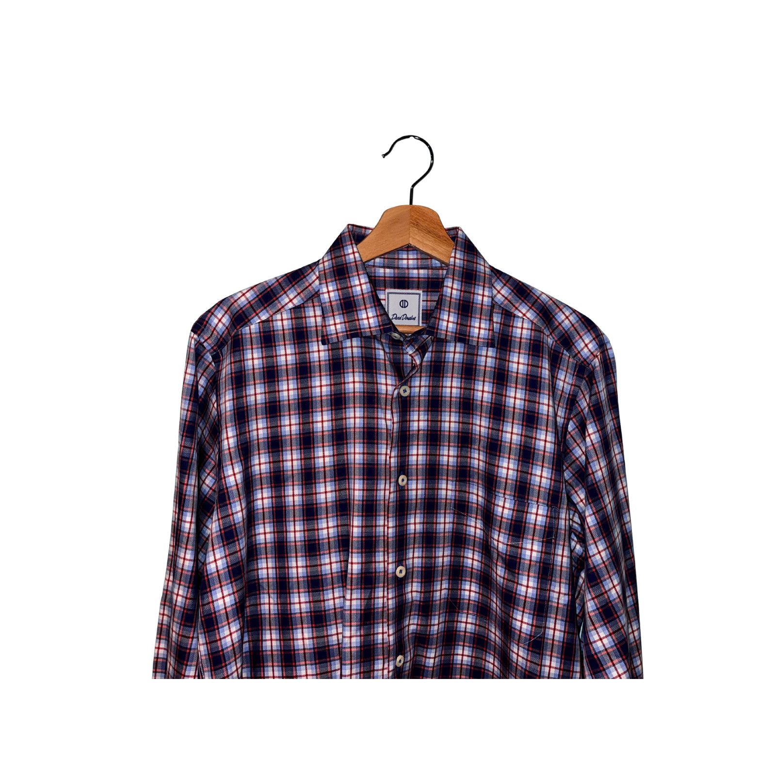 David Donahue David Donahue Toast Brushed Plaid Shirt Mens M MSRP $165 Size US M / EU 48-50 / 2 - 3 Thumbnail