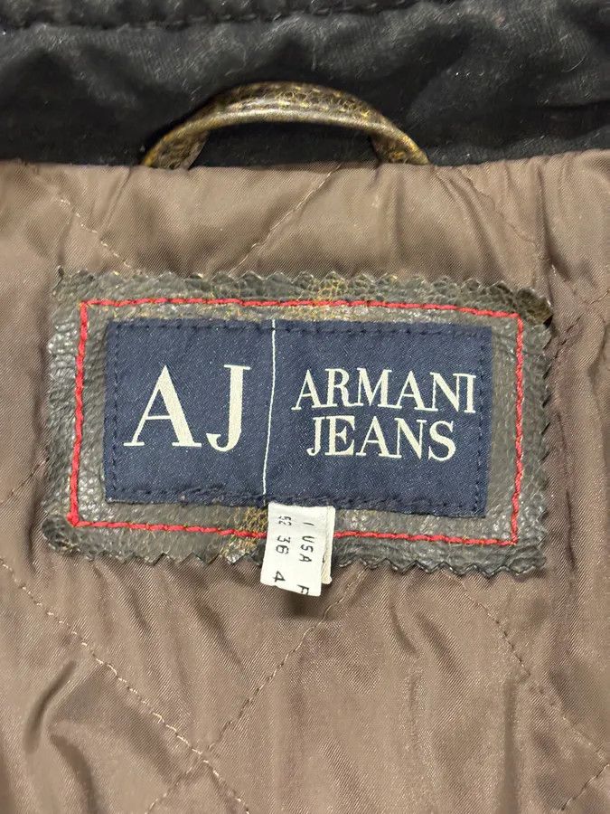 Armani 2000s Armani AJ Classic Biker Brown Leather Jacket Size US M / EU 48-50 / 2 - 10 Thumbnail