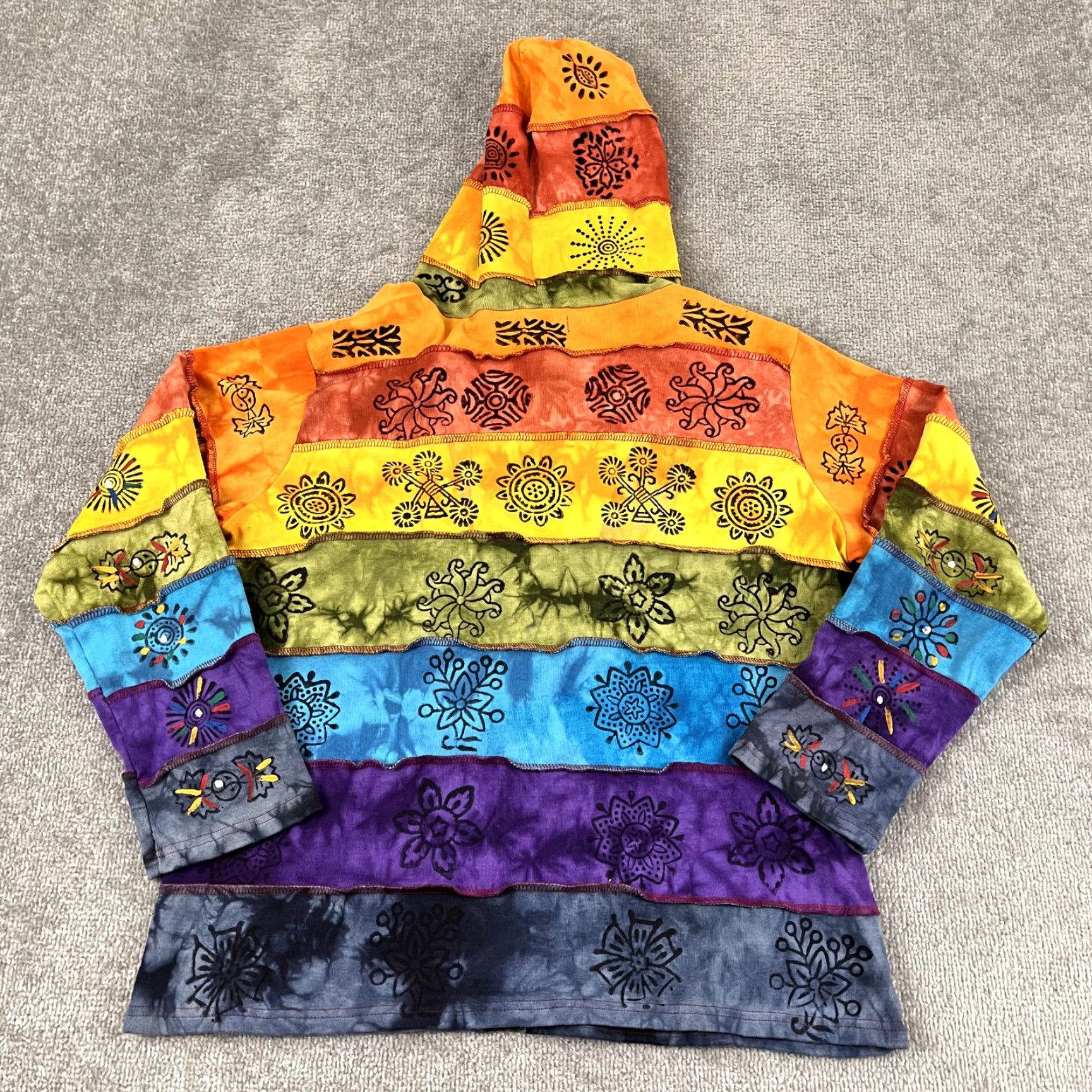 Vintage VINTAGE Rising International Hoodie Womens XL BOHO Patchwork Art Hippie Festival Jacket Size XL / US 12-14 / IT 48-50 - 7 Thumbnail