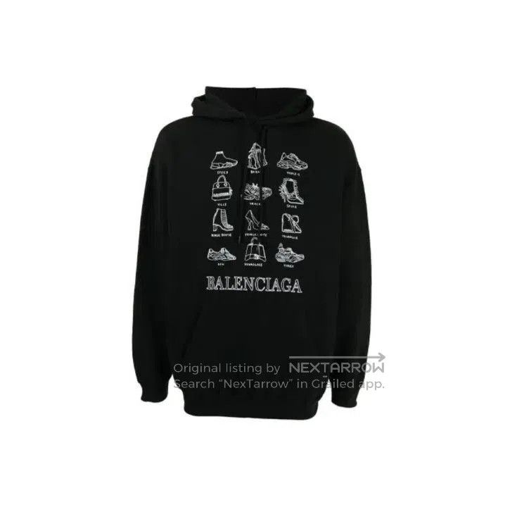 Balenciaga Balenciaga Graphic Logo Print Black Hoodie. Size US S / EU 44-46 / 1 - 1 Thumbnail