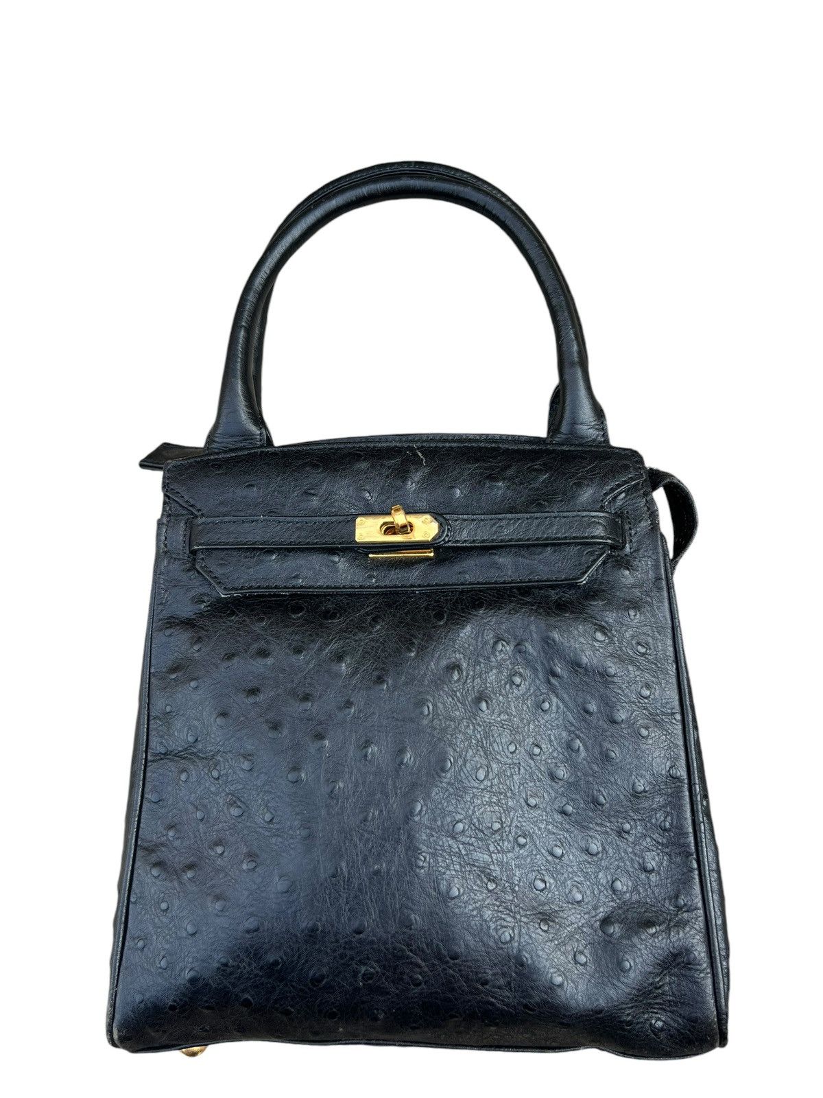 Leather × Vintage Vintage Ostrich Leather Mini Kelly Bag Torrente Paris Size ONE SIZE - 4 Thumbnail