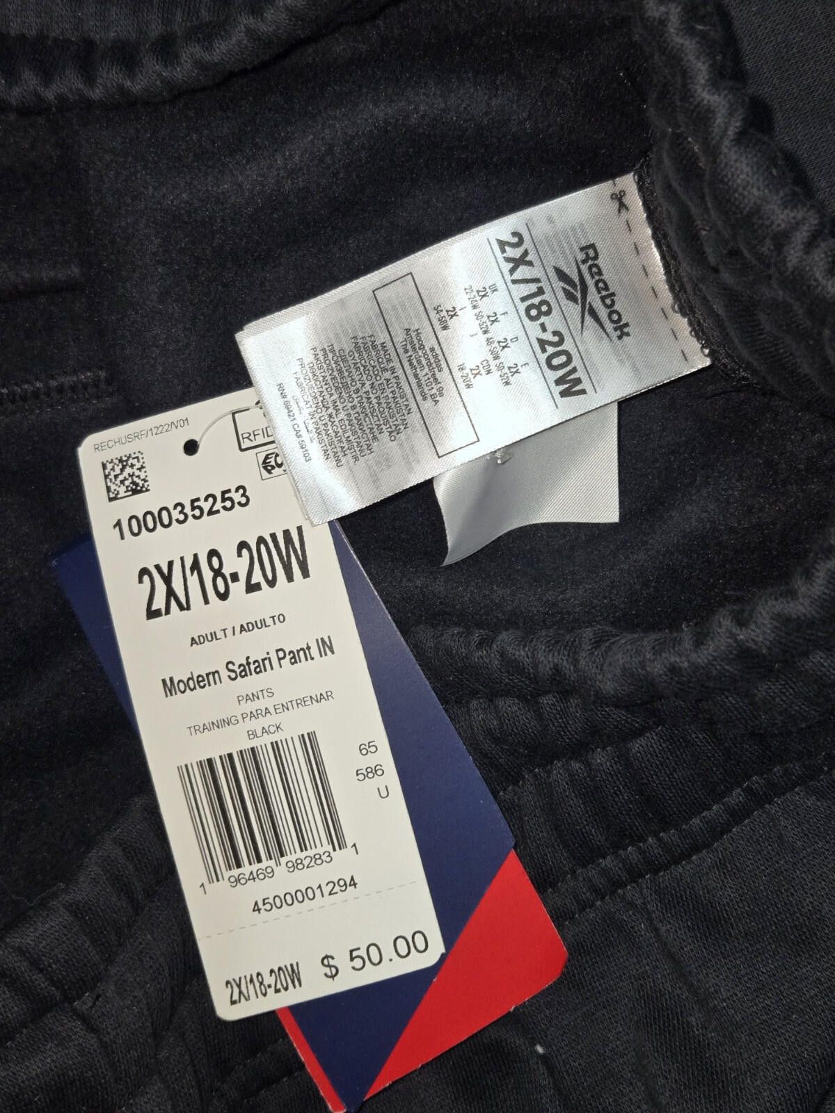Reebok Reebok Women's Plus Size Jogger Pants Black 2X 18-20W Size 42" / US 20 - 3 Thumbnail