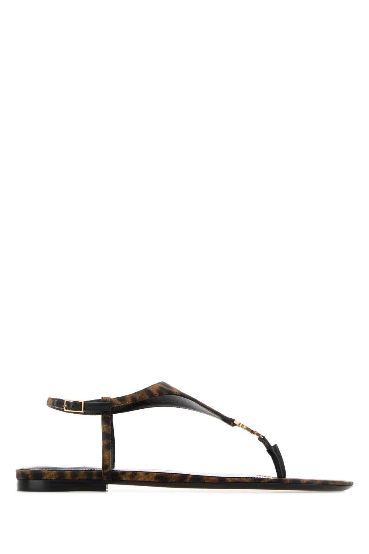 Saint Laurent Paris Printed Fabric Cassandra Sandals Size US 6 / IT 36 - 1 Thumbnail