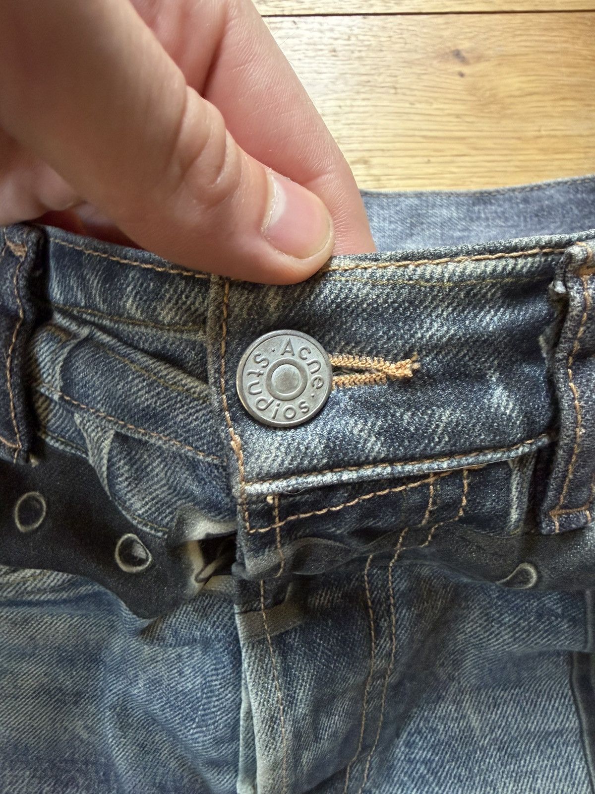 Acne Studios Acne Studios Trompe l'oeil Cowboy/Leather Jeans Size US 30 / EU 46 - 3 Thumbnail