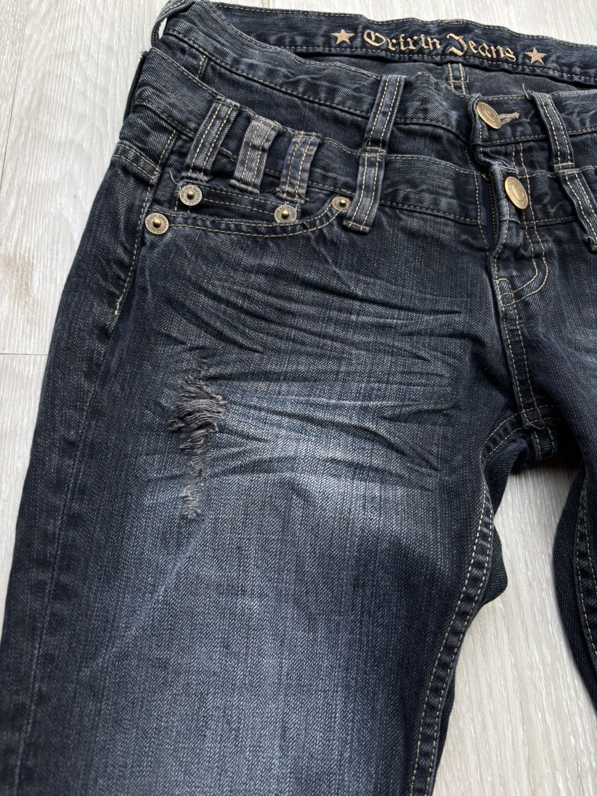 Japanese Brand ORIRIN double waist flare jeans Size US 27 - 3 Thumbnail
