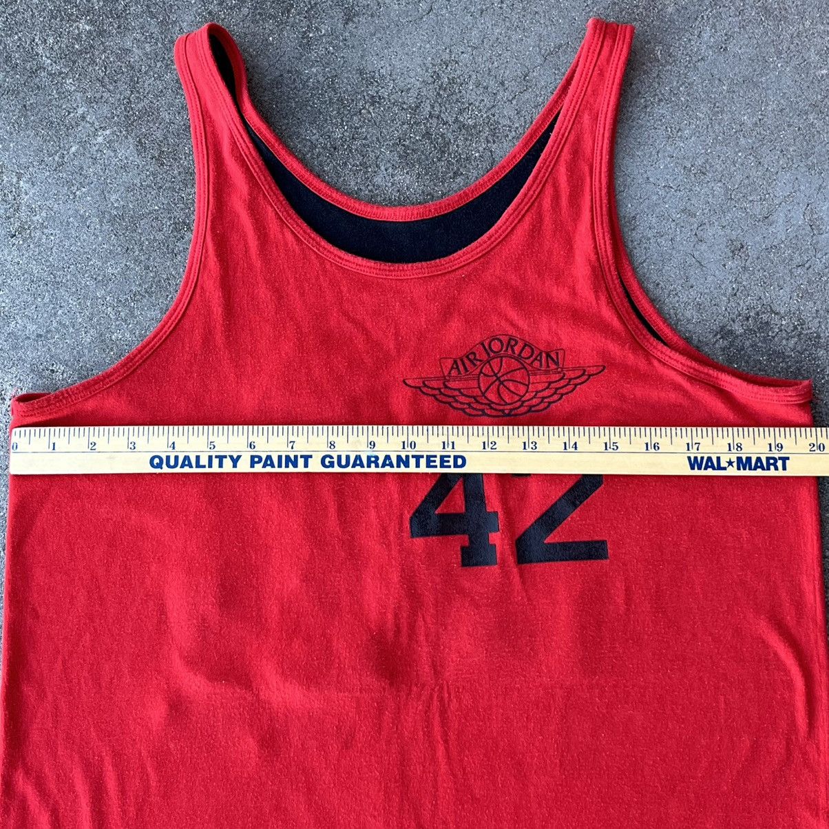 Jordan Brand × Nike × Vintage Vintage 1980’s Nike Air Jordan Reversible Tank Top 42 Sz L Size US L / EU 52-54 / 3 - 6 Thumbnail