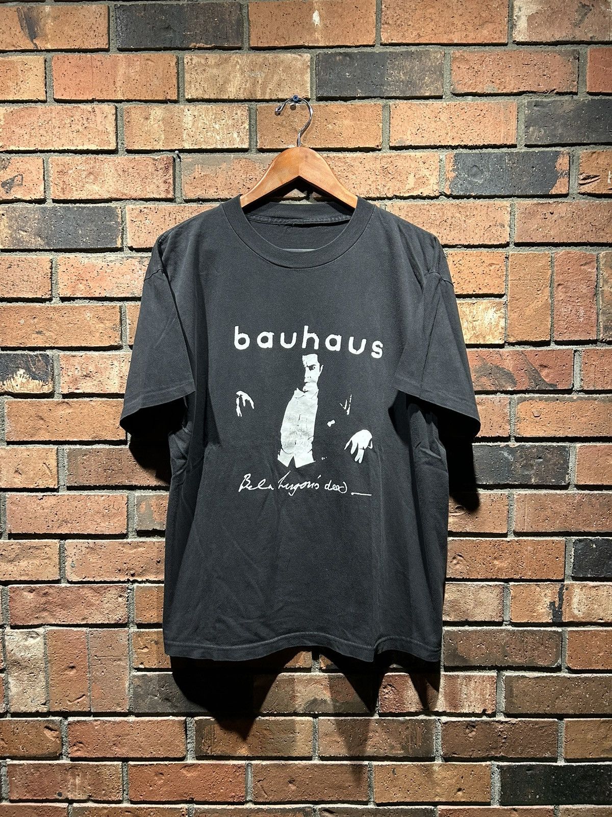 image of Band Tees x Vintage 90's Bauhaus Bella Lugosi’A Dead Vintage Shirt Punk Rock Goth in Black (Size La