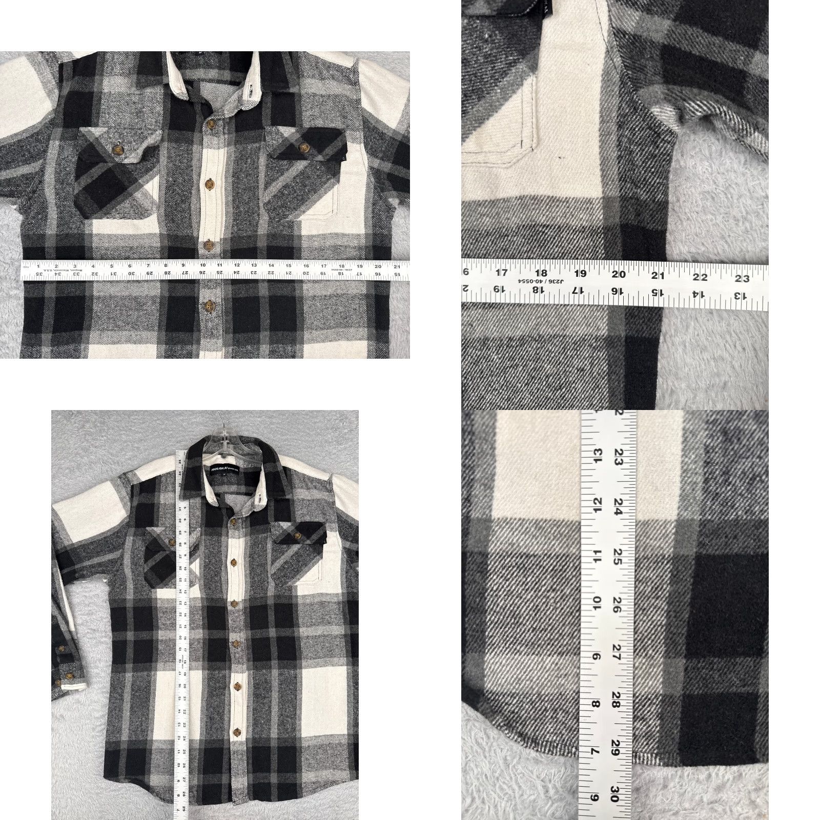 Vintage Molokai Surf Co Shirt Men Medium Black White Plaid Flannel Button Cotton Blend Size US M / EU 48-50 / 2 - 8 Thumbnail