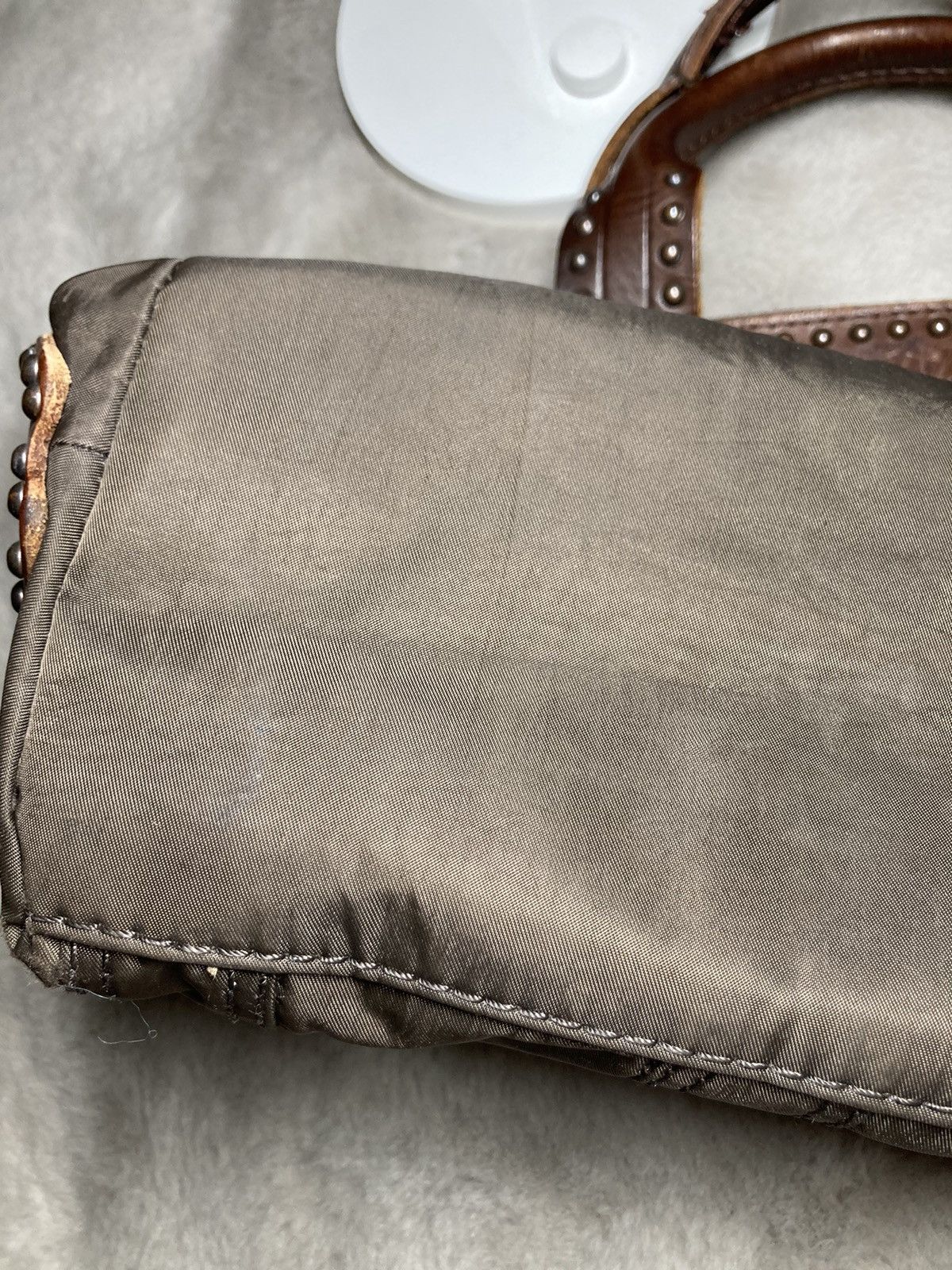 Diesel × Vintage ⛩️Vintage Diesel Avant Garde Brown Mini Handbag leather nylon Size ONE SIZE - 13 Thumbnail