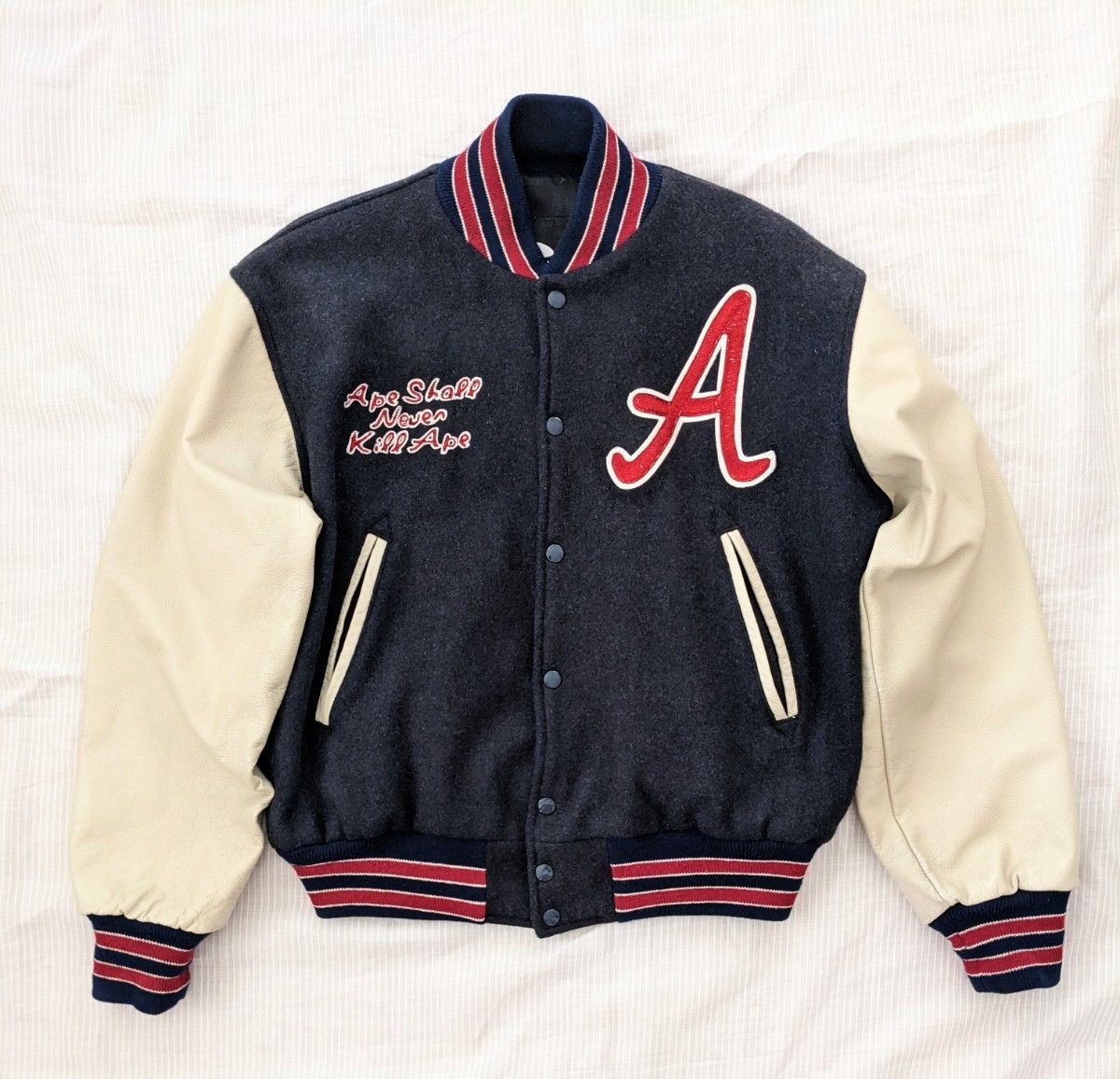 Bape Bape 1998AW Leather Varsity Jacket Directed by Nigo Size US L / EU 52-54 / 3 - 1 Thumbnail