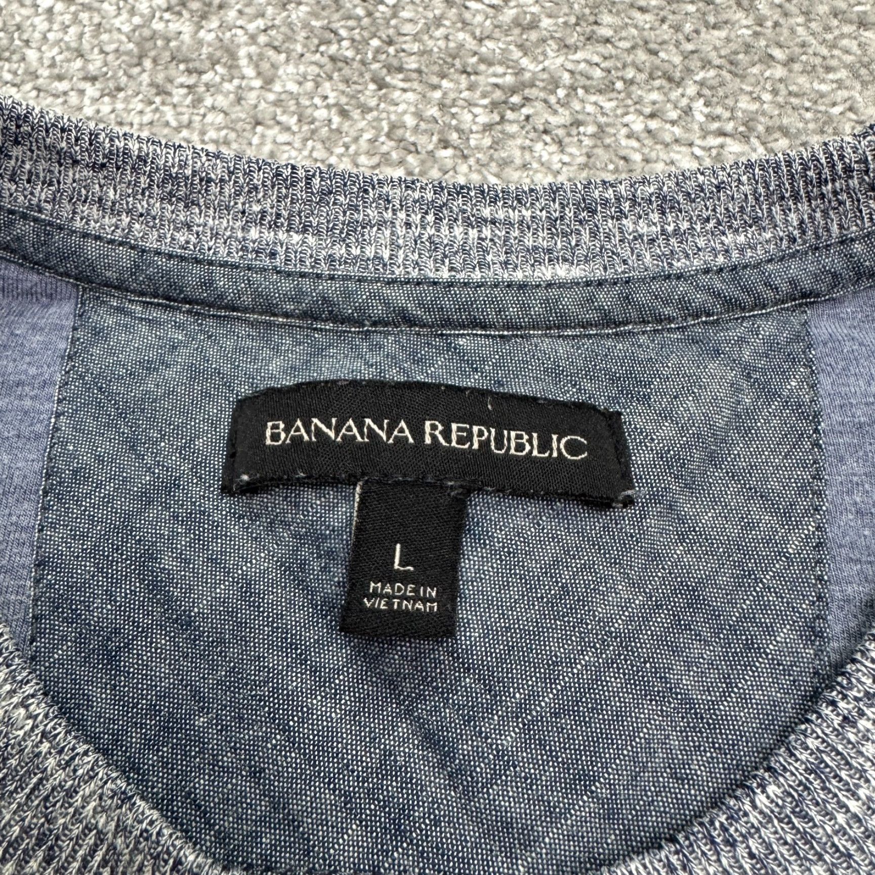 Banana Republic Banana Republic Pullover Sweater Men Large Blue Heather Crew Neck Casual Size US L / EU 52-54 / 3 - 4 Thumbnail