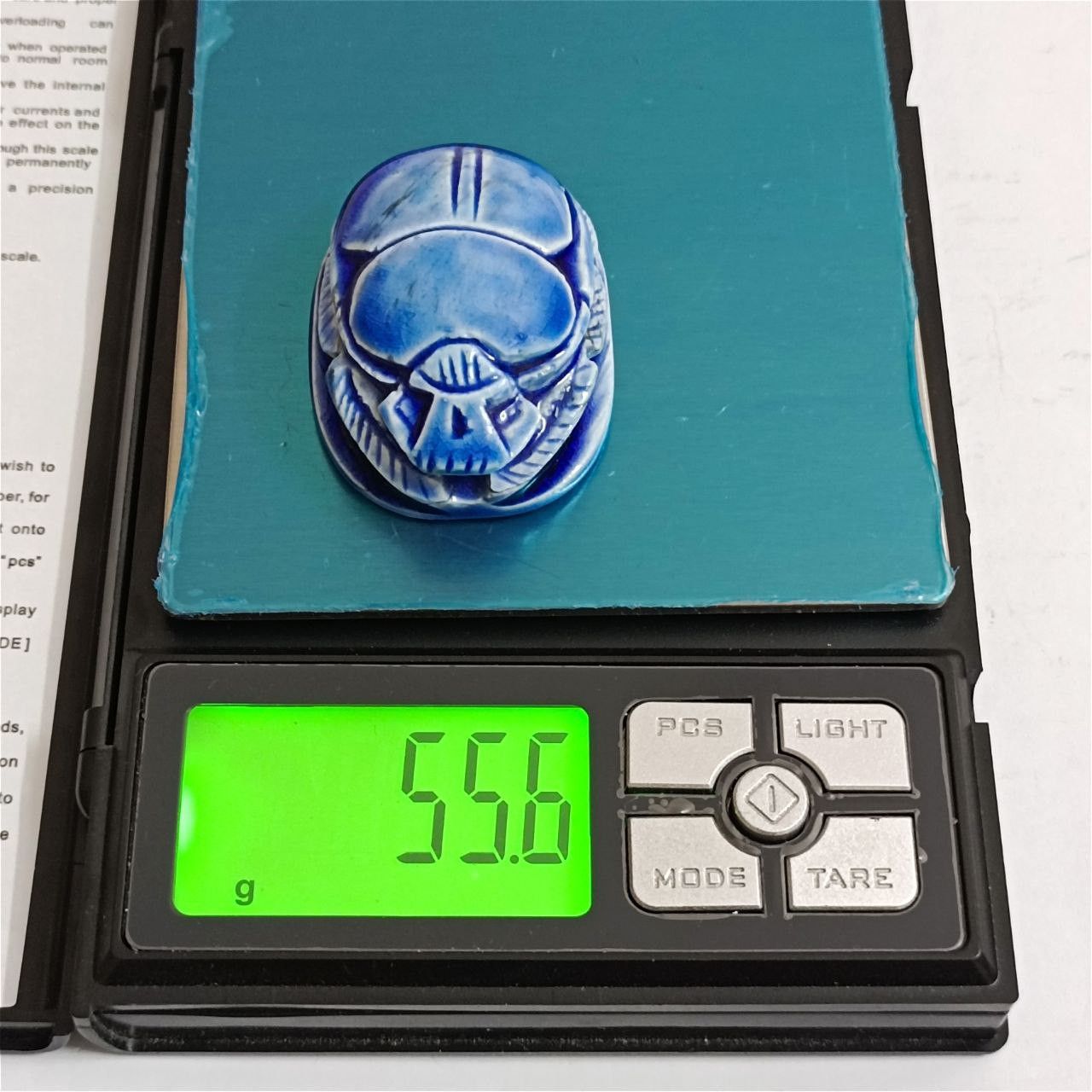 Handmade Handcrafted Egyptian blue scarab – pharaonic artwork Size ONE SIZE - 6 Thumbnail