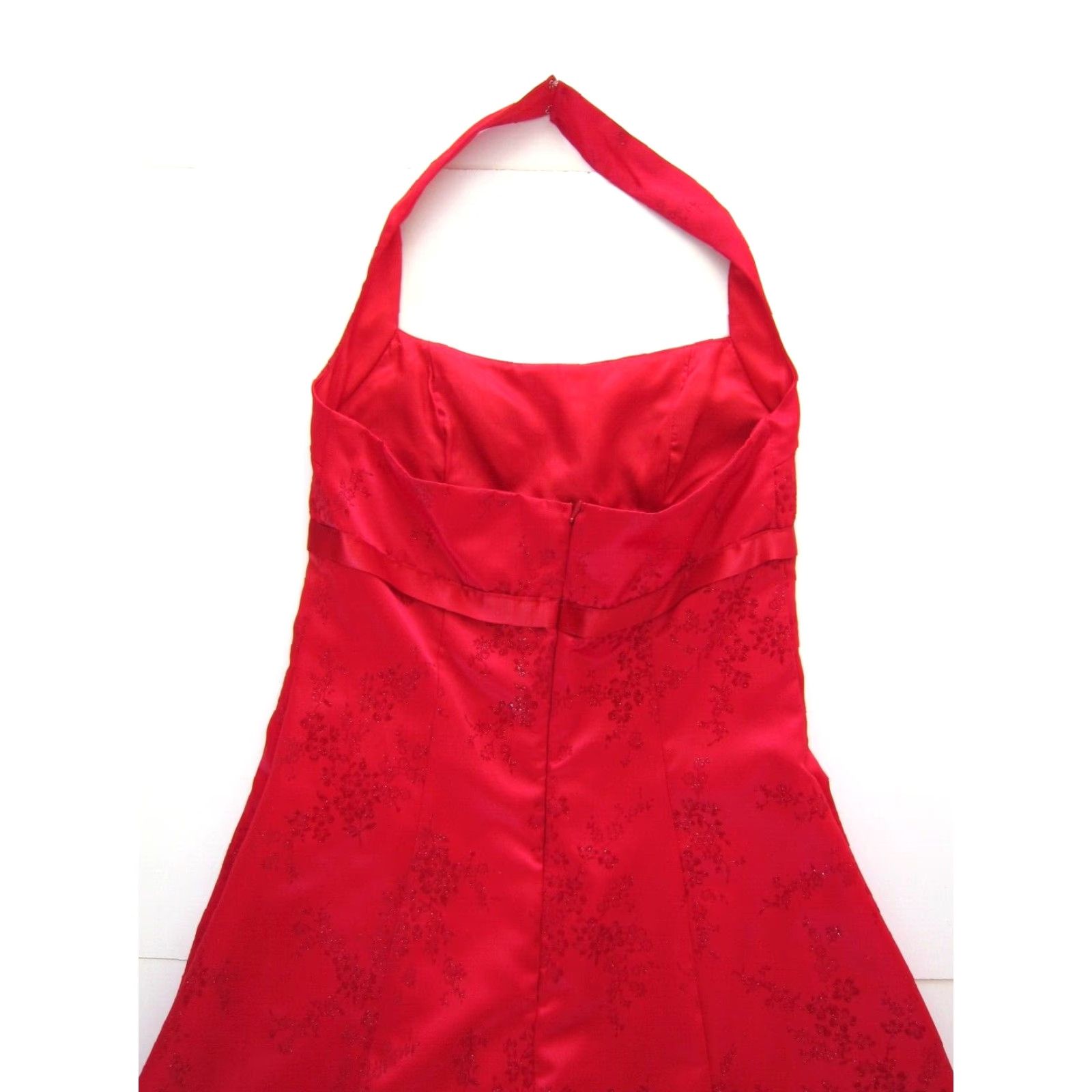 Vintage Vtg Zum Zum Niki Livas Red Satin Floral Halter Dress 9-10 Woman Vintage Niki Livas Red Satin Floral Halter Dress 9-10 Womens Size M / US 6-8 / IT 42-44 - 5 Thumbnail