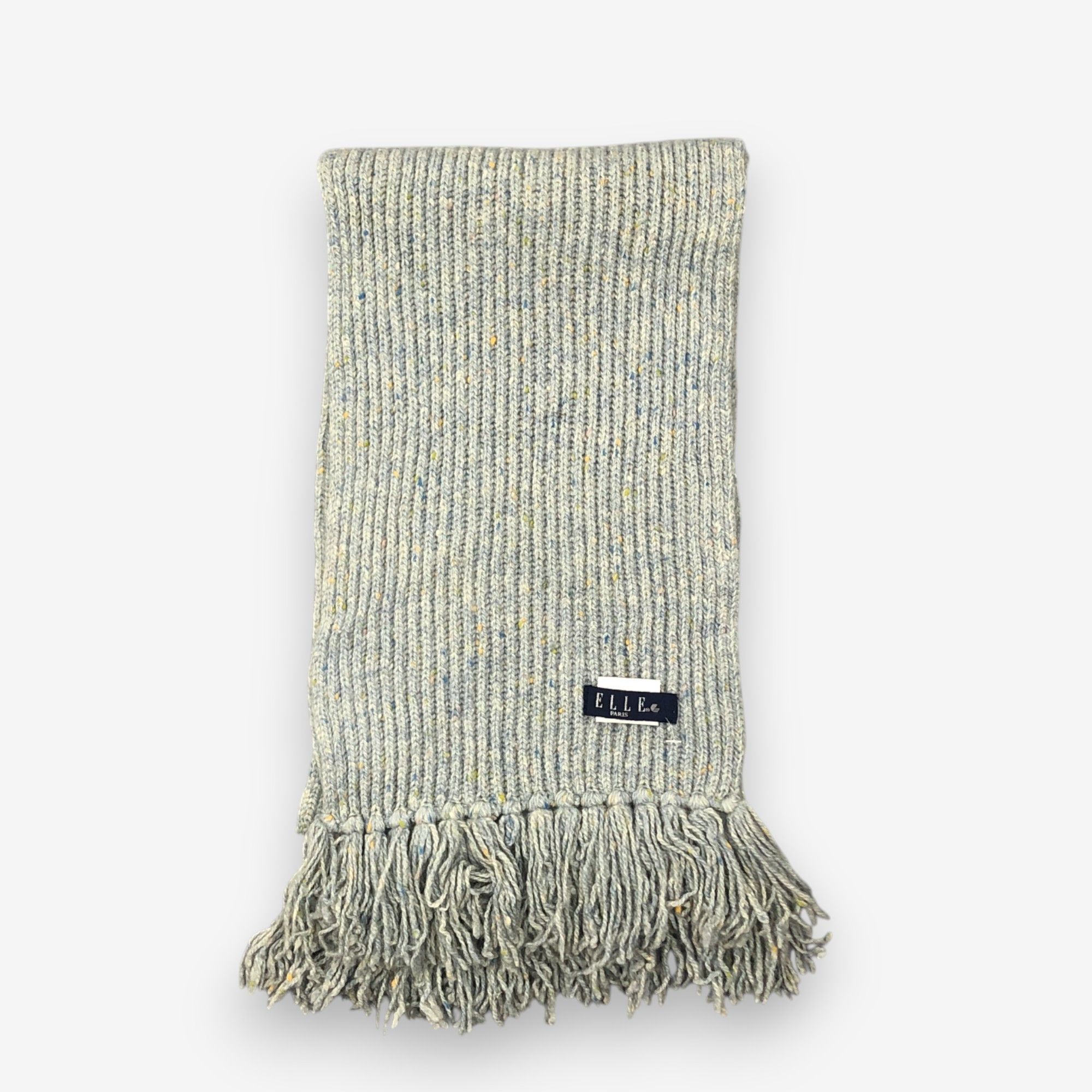 Japanese Brand Vintage Elle Scarf Muffler Wool Ribbed Knit Scarves Size ONE SIZE - 2 Thumbnail