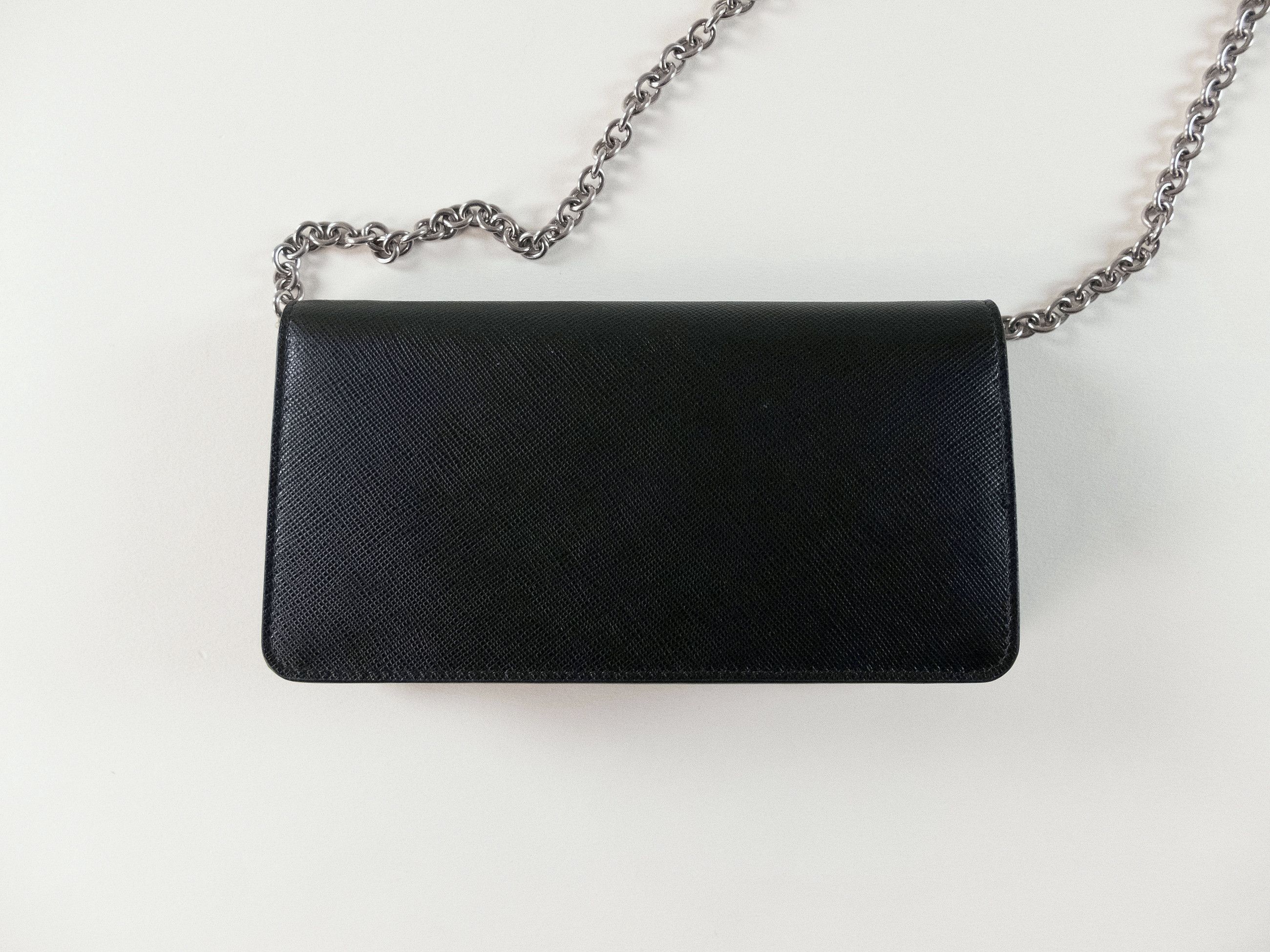 Prada PRADA Pradamalia black pink Saffiano leather chain wallet Size ONE SIZE - 6 Thumbnail