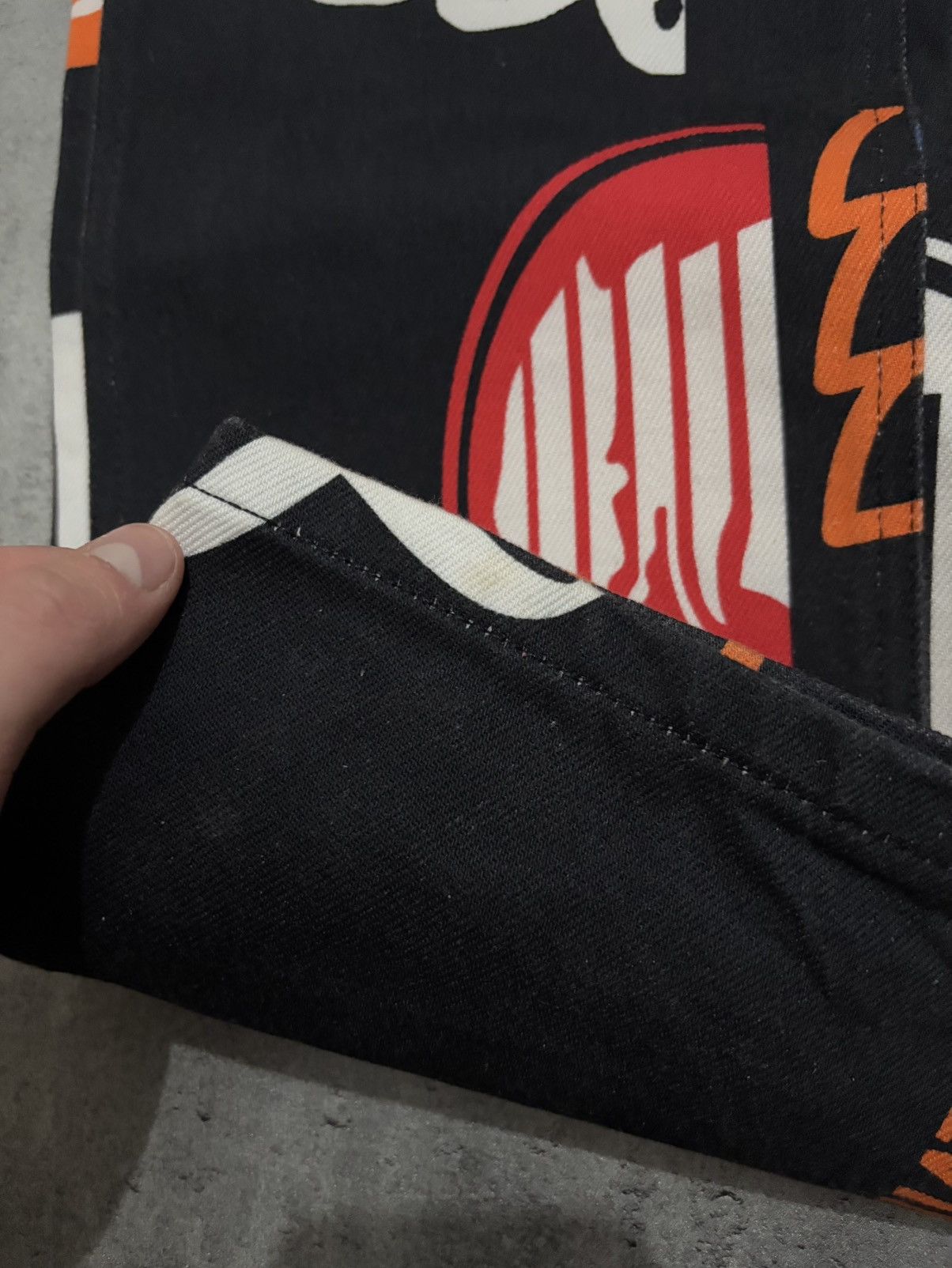 Calvin Klein 205W39NYC Calvin Klein 205W39NYC ALLOVER PRINTED STRAIGHT JEANS BLACK Size US 32 / EU 48 - 4 Thumbnail