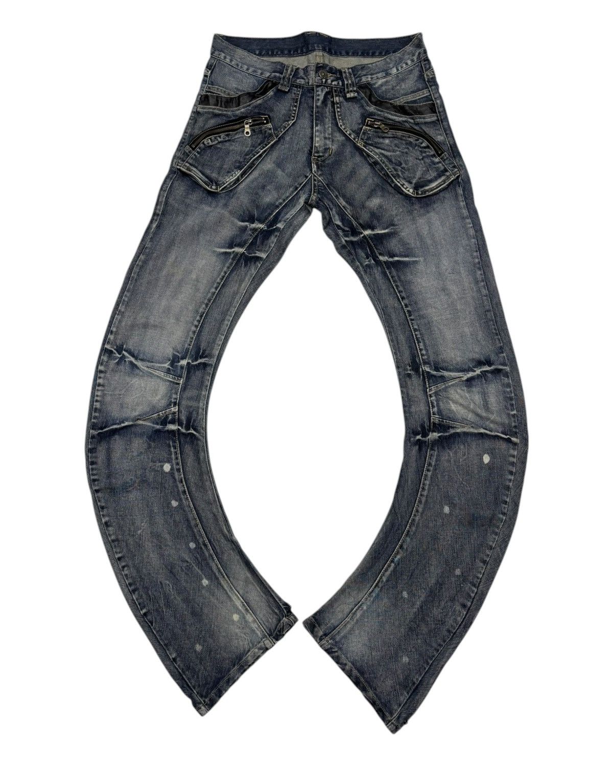 Kapital 🔥PPFM AW2011 CURVE DENIM MULTI ZIPPER POCKET JEANS Size US 32 / EU 48 - 1 Thumbnail