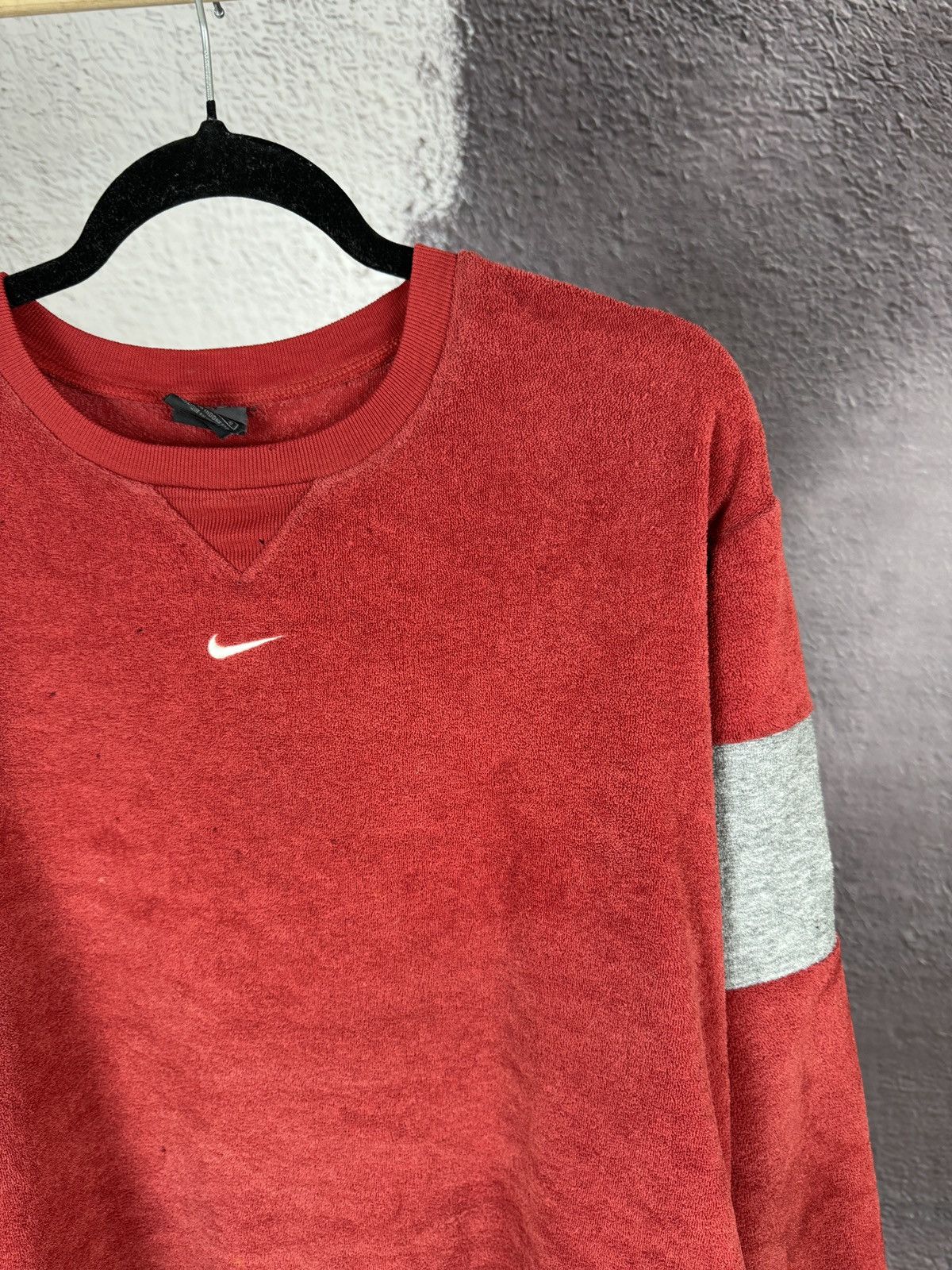 Nike Nike vintage y2k fleece double swoosh distressed sweatshirt Size US L / EU 52-54 / 3 - 4 Thumbnail