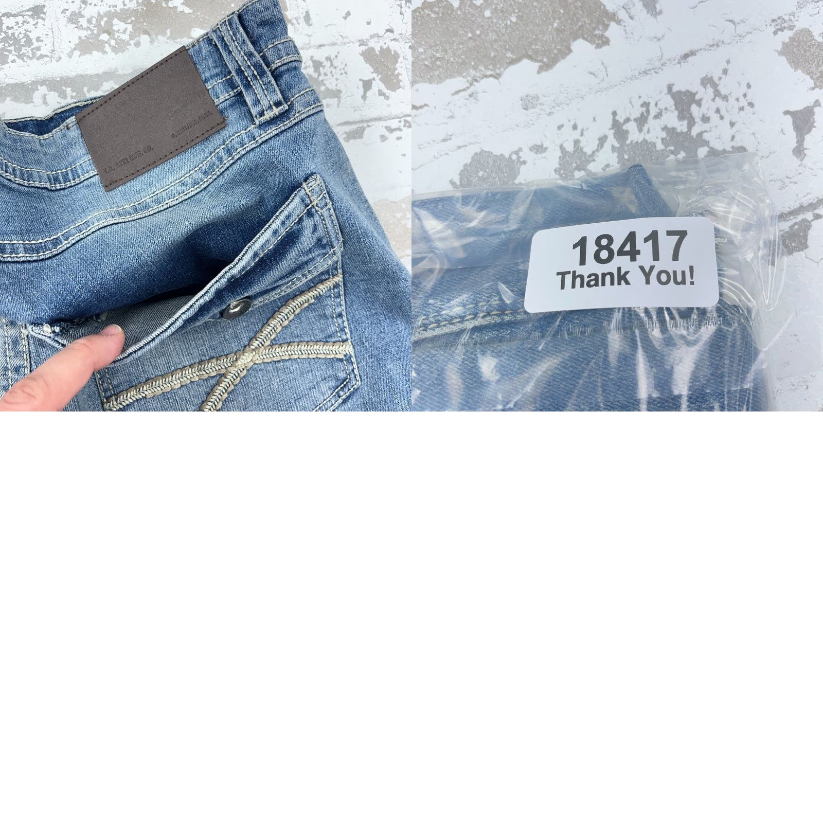 Denime TK Axel Jeans Men 34x30 Slim Boot Cut Dark Wash Denim Pants Flap Pockets Faded Size US 34 / EU 50 - 10 Thumbnail