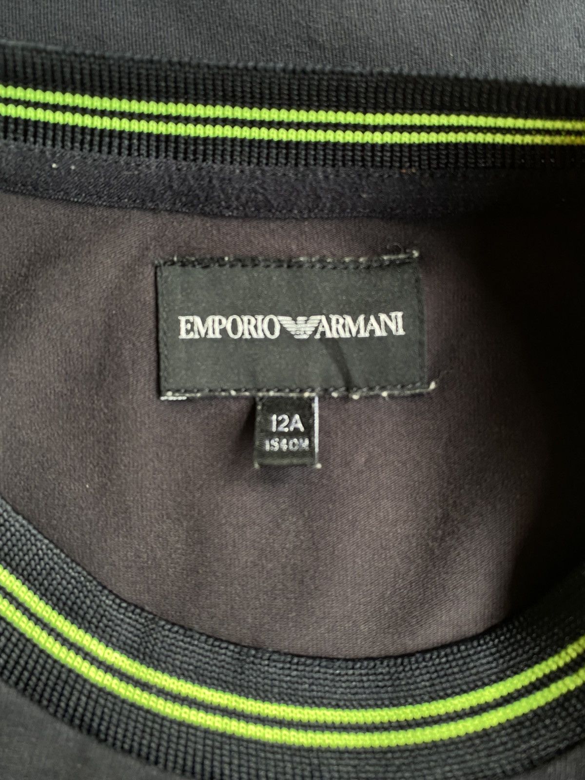 Emporio Armani Emporio Armani White T-Shirt with Green Trim Size US S / EU 44-46 / 1 - 7 Thumbnail