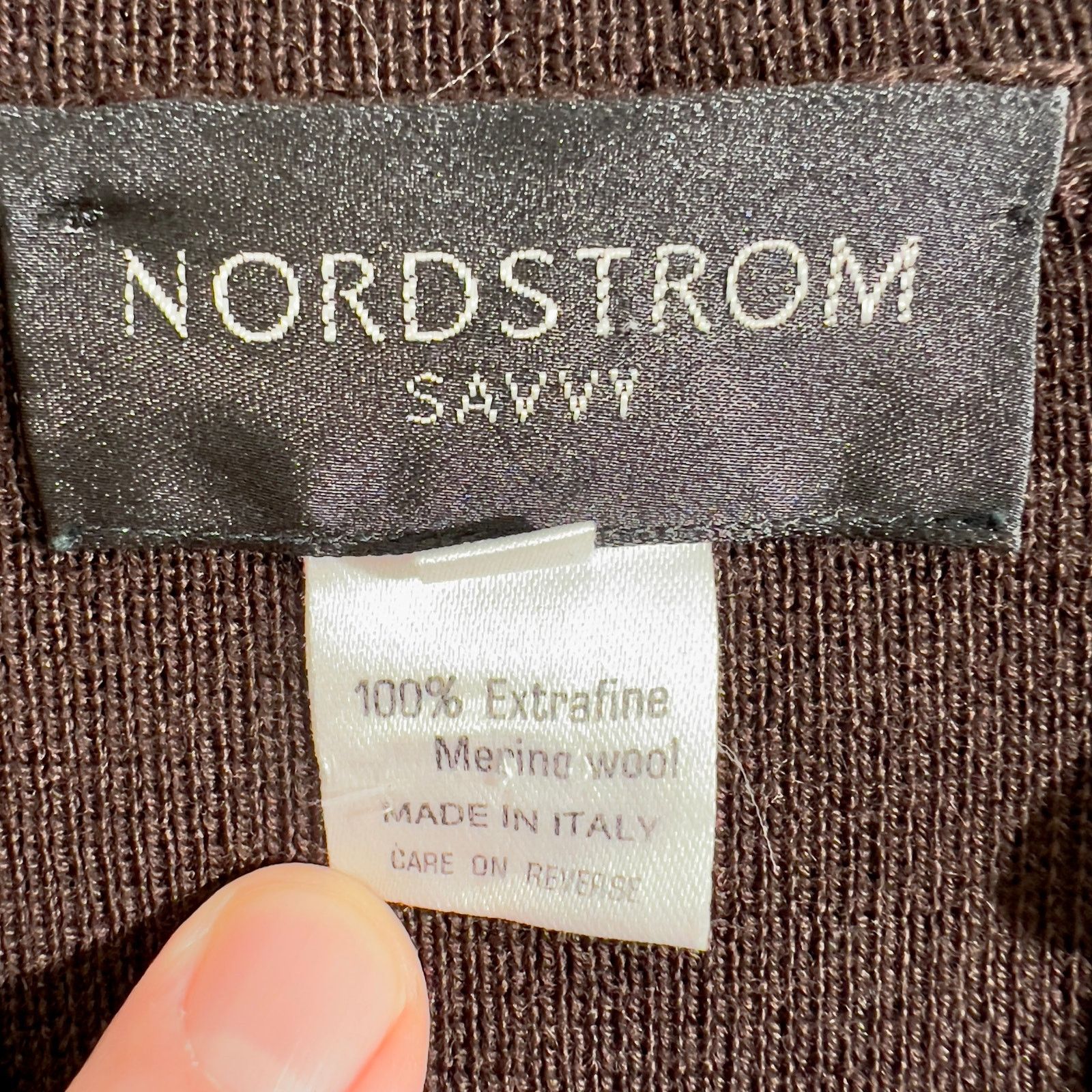 Nordstrom Shawl Collar Sweater Nordstrom Savvy Extra Fine Merlino Wool Size M / US 6-8 / IT 42-44 - 3 Thumbnail