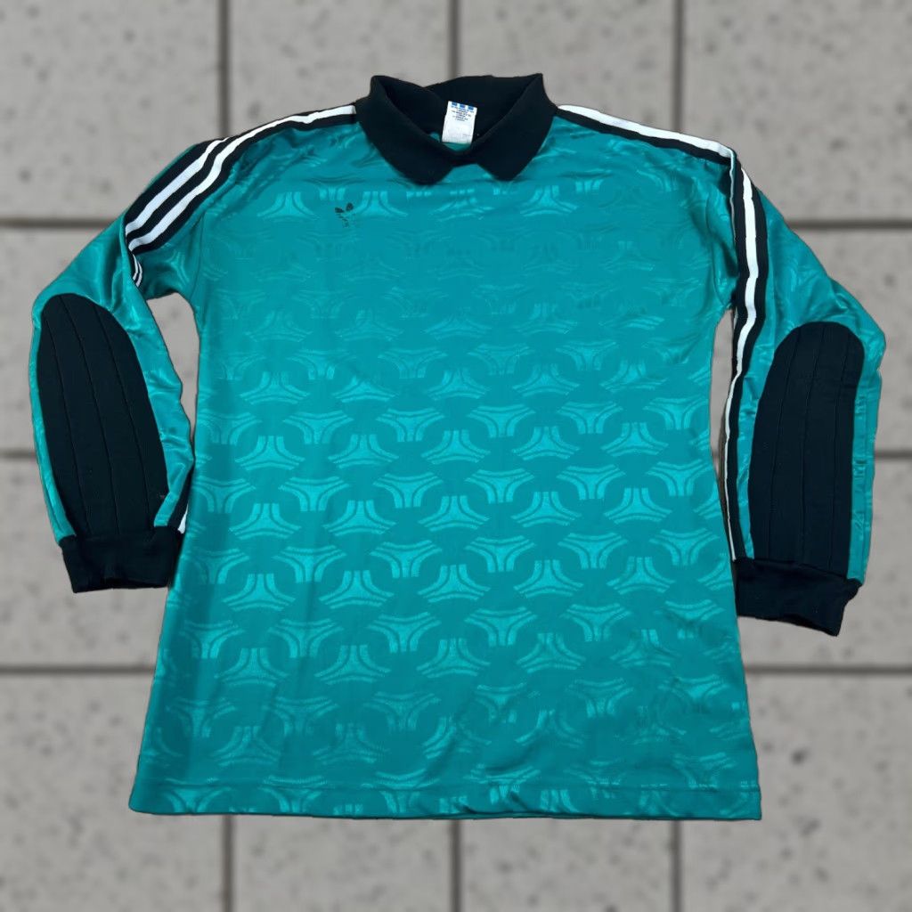 Adidas VINTAGE Adidas Originals Collared Dive Soccer Jersey Longsleeve Padded Size M Green Men Size US M / EU 48-50 / 2 - 1 Thumbnail