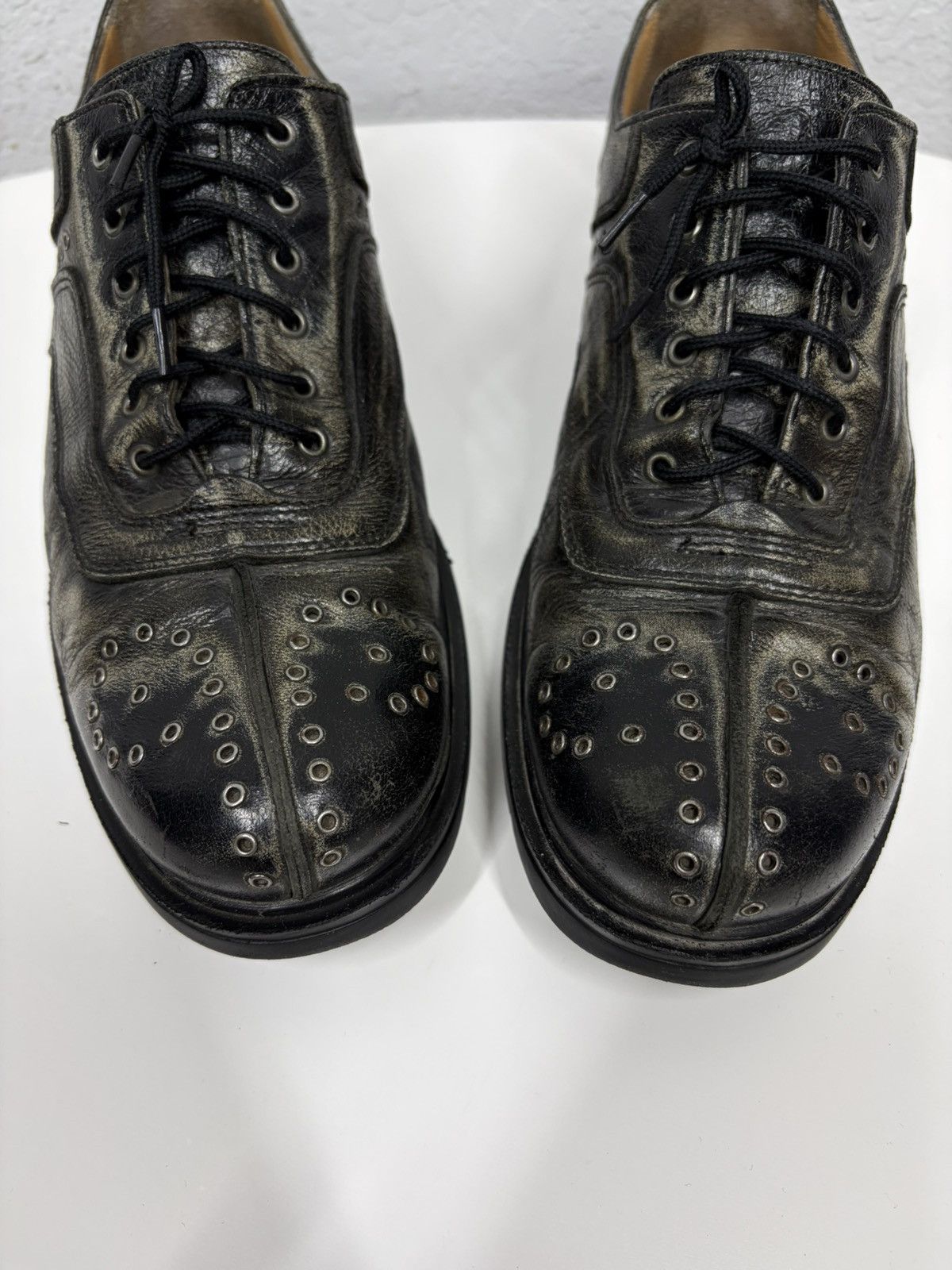Studded Leather Lace-Up Shoes Boots Avant-Garde CCP Style