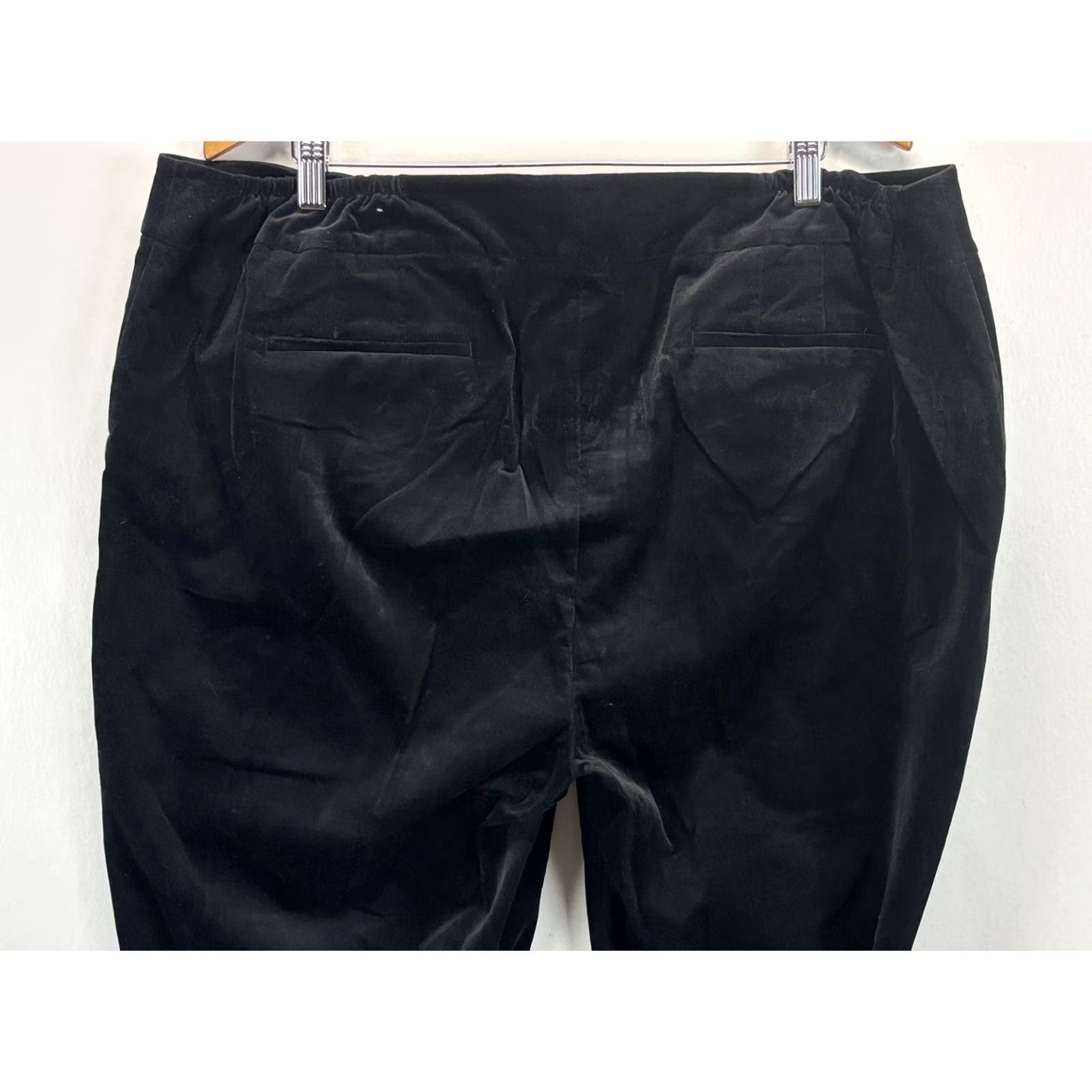 Talbots NEW! Talbots Hampshire Ankle Pants Womens 22W Plus Black Velvet Classic Holiday Size 40" / US 18 - 4 Thumbnail