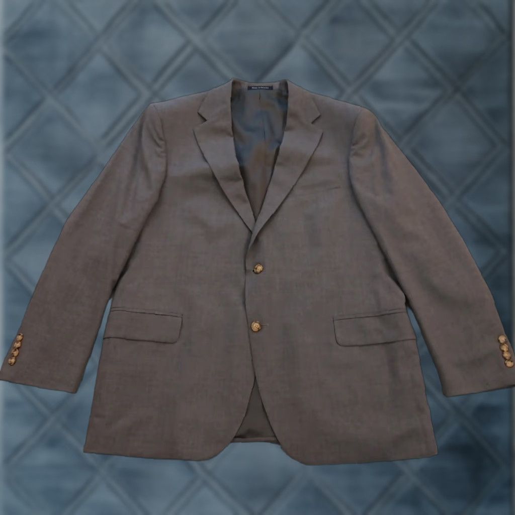 Lands' End Lands' End Blazer Mens 44 Gray Wool Two-Button Single Vent Size 44R - 1 Thumbnail