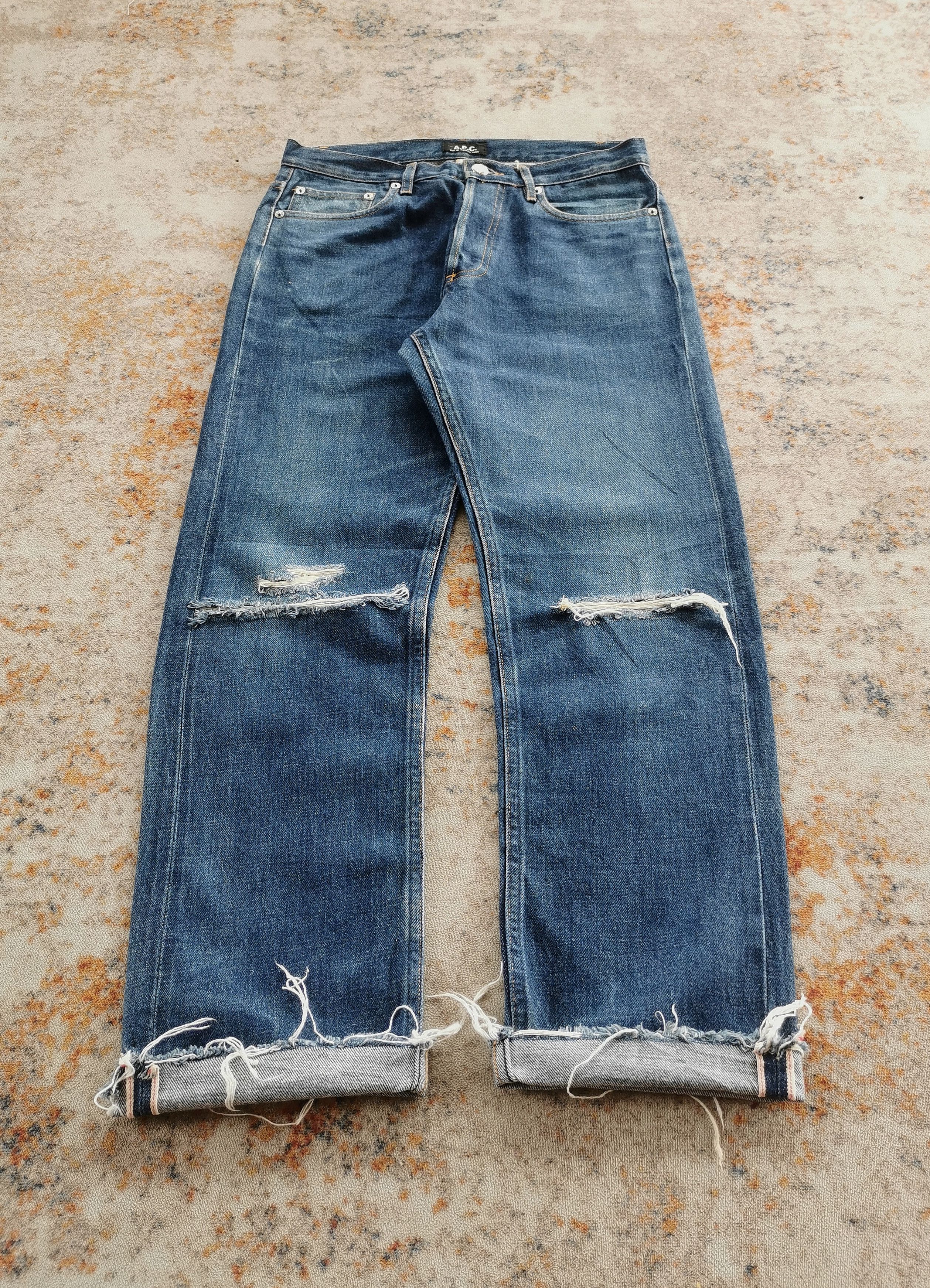 A.P.C. Vintage A.P.C. Hipster Nicely Disstressed Selvedge Jeans Size US 30 / EU 46 - 4 Thumbnail