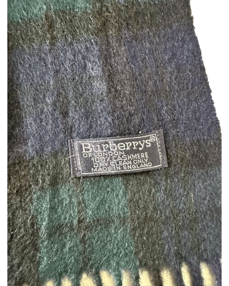 Burberry Burberry Check Scarf Blue/Green 100% Cashmere Unisex Scarf Size ONE SIZE - 3 Thumbnail
