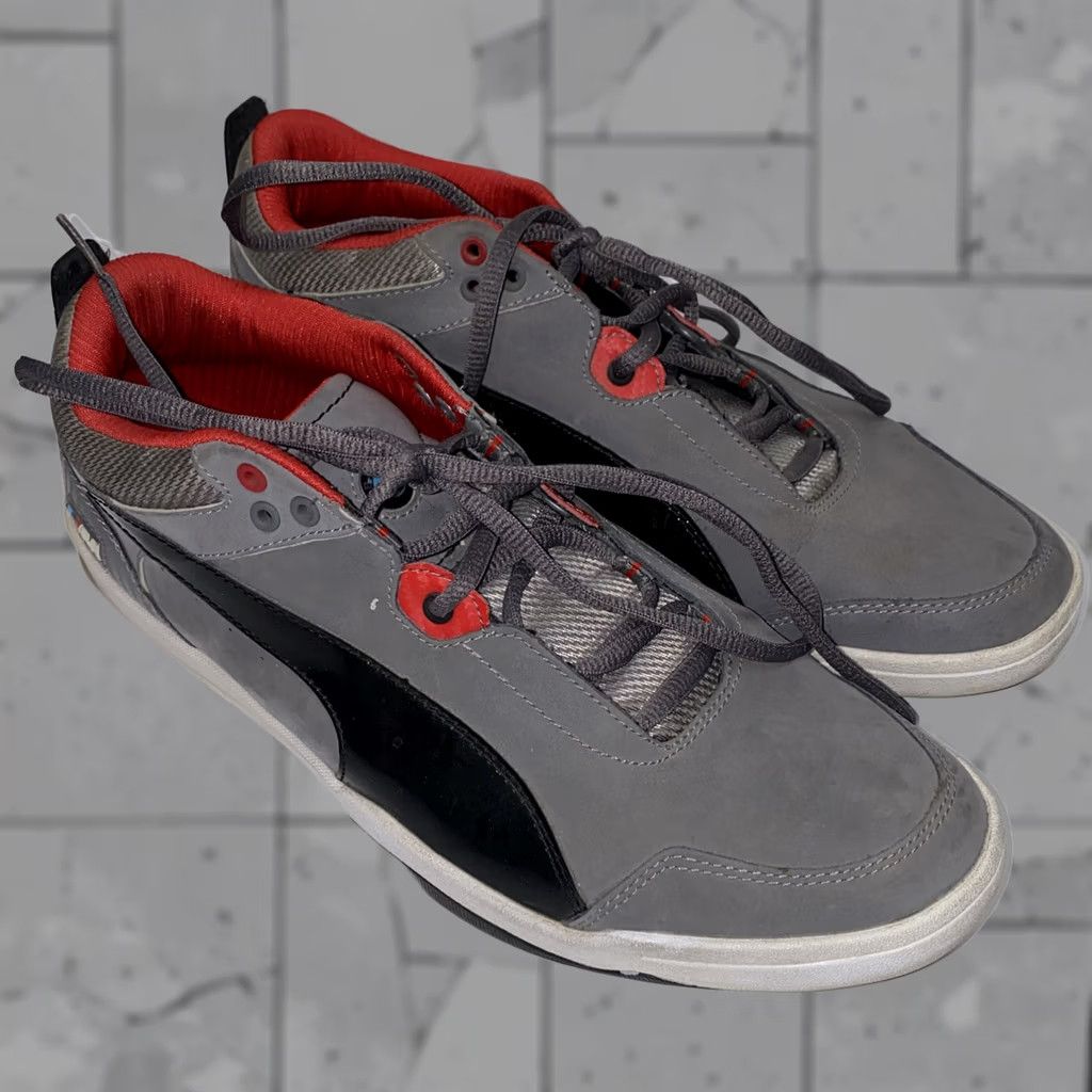 Puma Puma BMW Mens Gray/Red Lace Up Sneakers - Size 10 - 9 UK Size US 9 / EU 42 - 1 Thumbnail