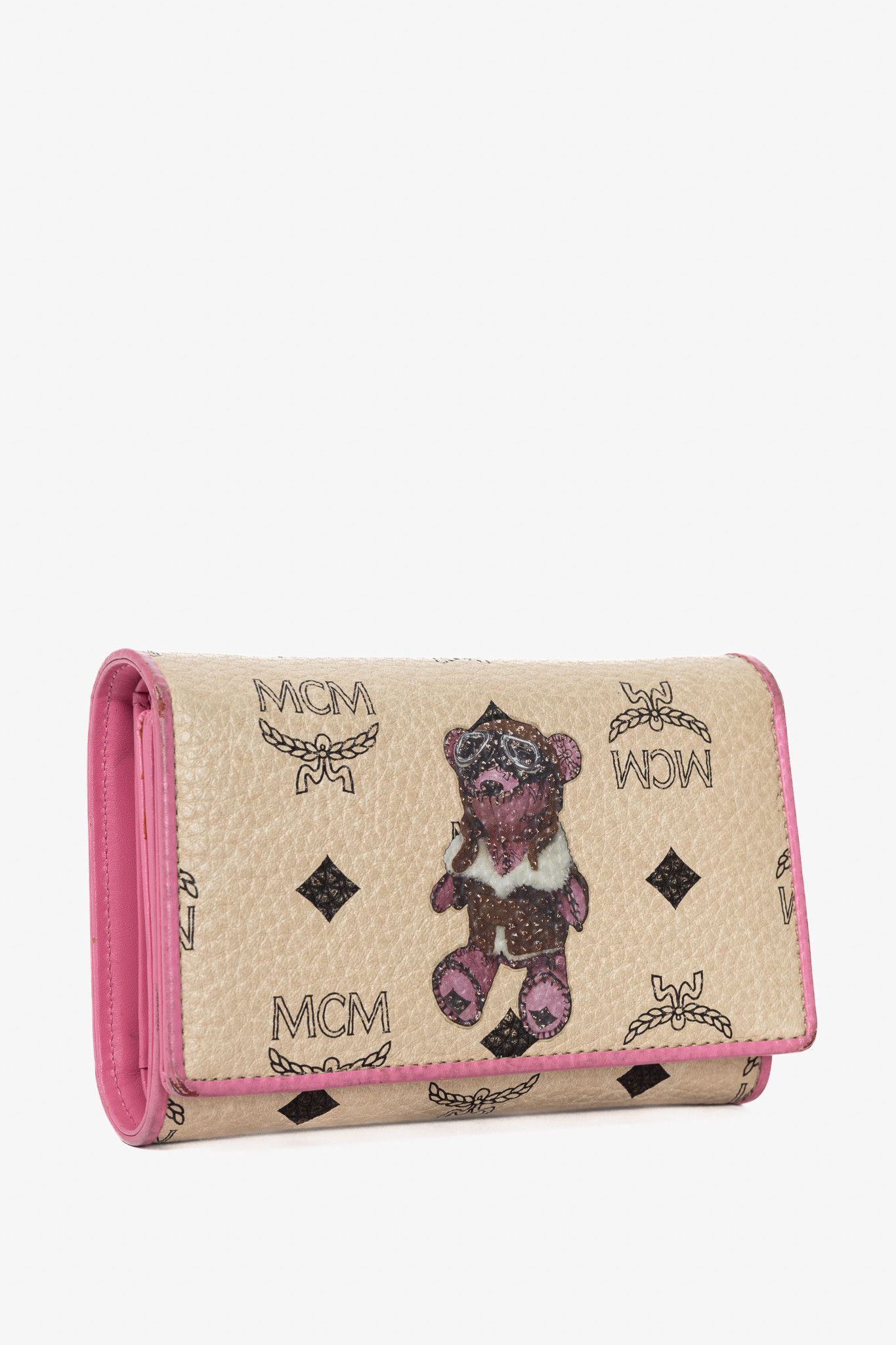 MCM MCM Beige Leather Monogram & Bear-Print Wallet Size ONE SIZE - 2 Thumbnail