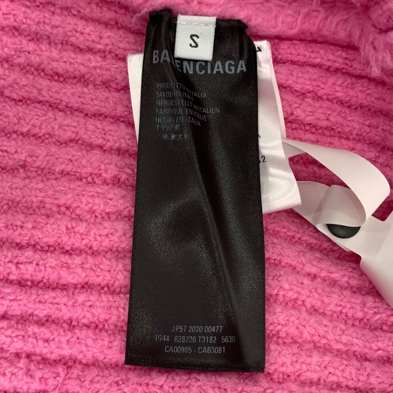 Balenciaga Balenciaga Pink Logo Embroidered Round-Neck Cotton Teddy Kni Size S / US 4 / IT 40 - 4 Thumbnail