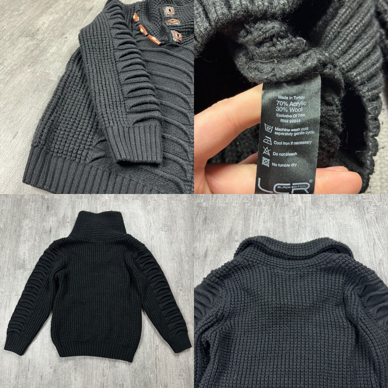 Vintage LCR 89 Black Edition Chunky-Knit Pullover Sweater Mens Size M Black Toggle Button PUNK Size US M / EU 48-50 / 2 - 8 Thumbnail