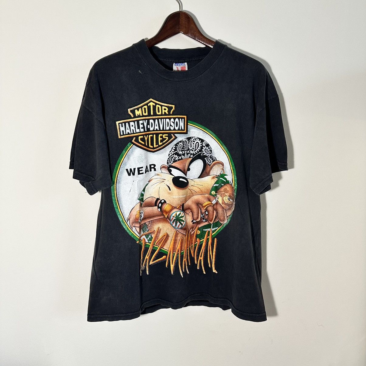 Harley Davidson × Vintage Taz Harley Davidson 420 T-Shirt L Size US L / EU 52-54 / 3 - 1 Thumbnail