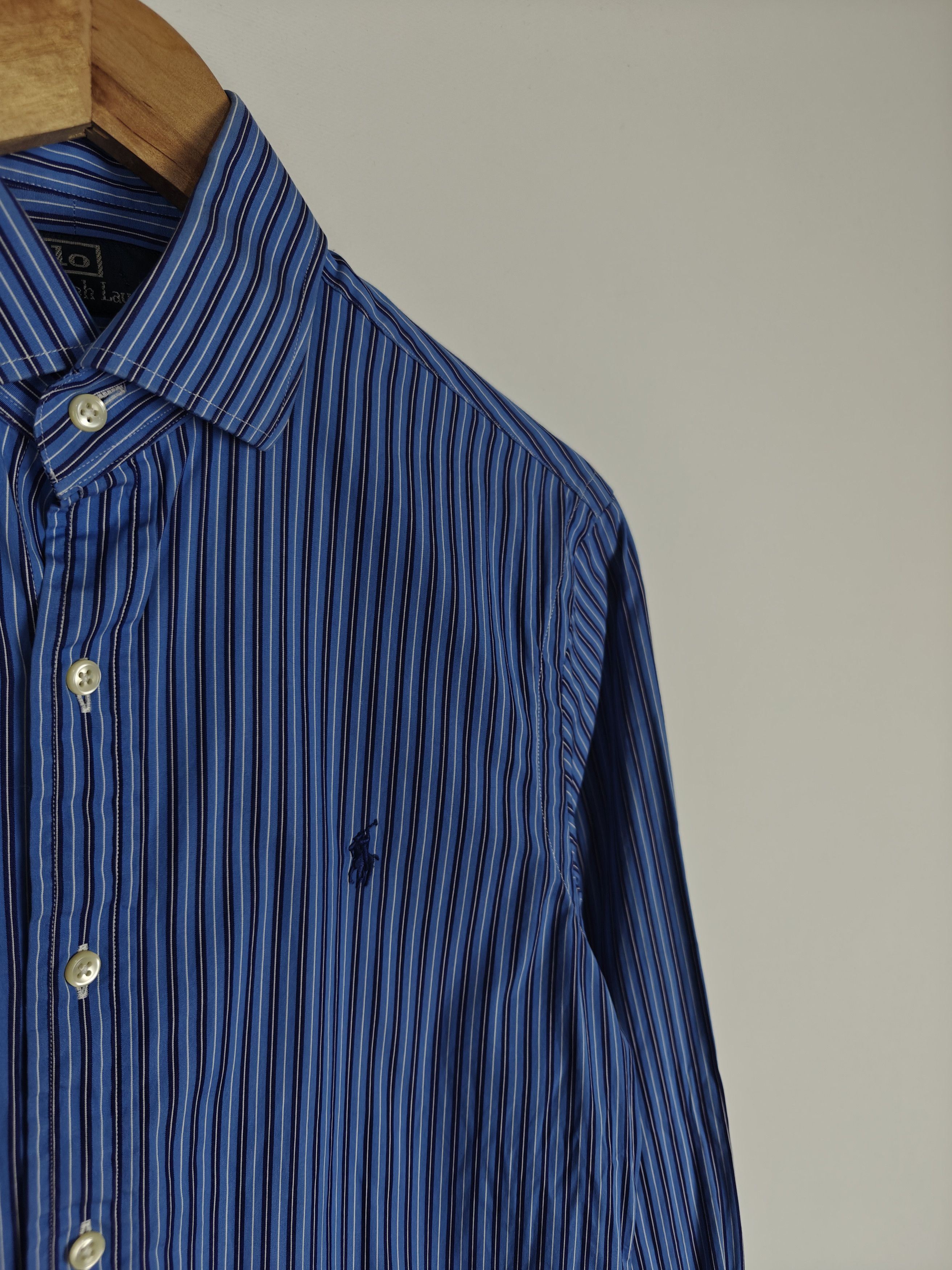 Polo Ralph Lauren Polo Ralph Lauren Vtg Shirt Collared Striped Logo Blue S Size US S / EU 44-46 / 1 - 4 Thumbnail