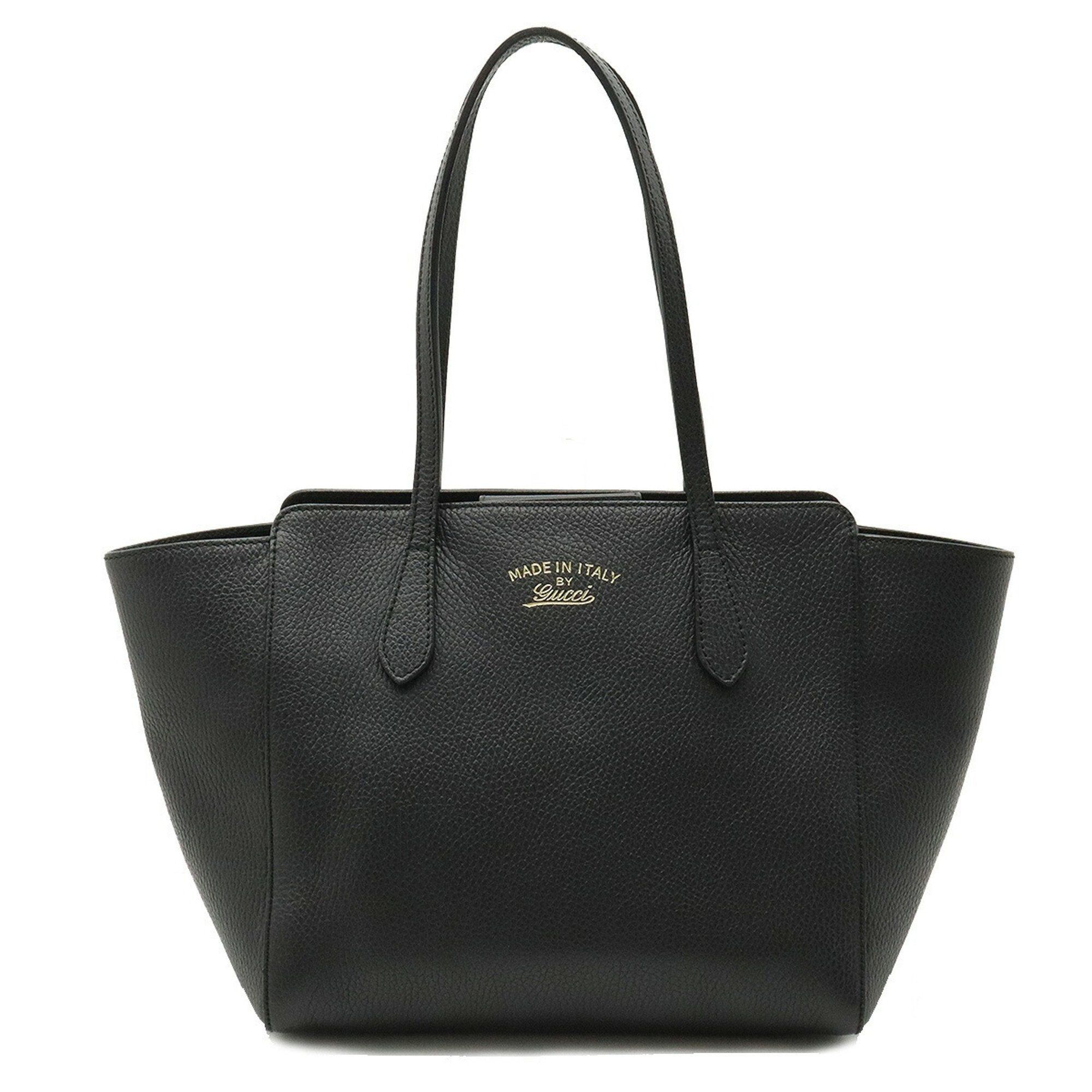 image of Gucci Swing Tote Bag Shoulder Leather Black 354408, Women's