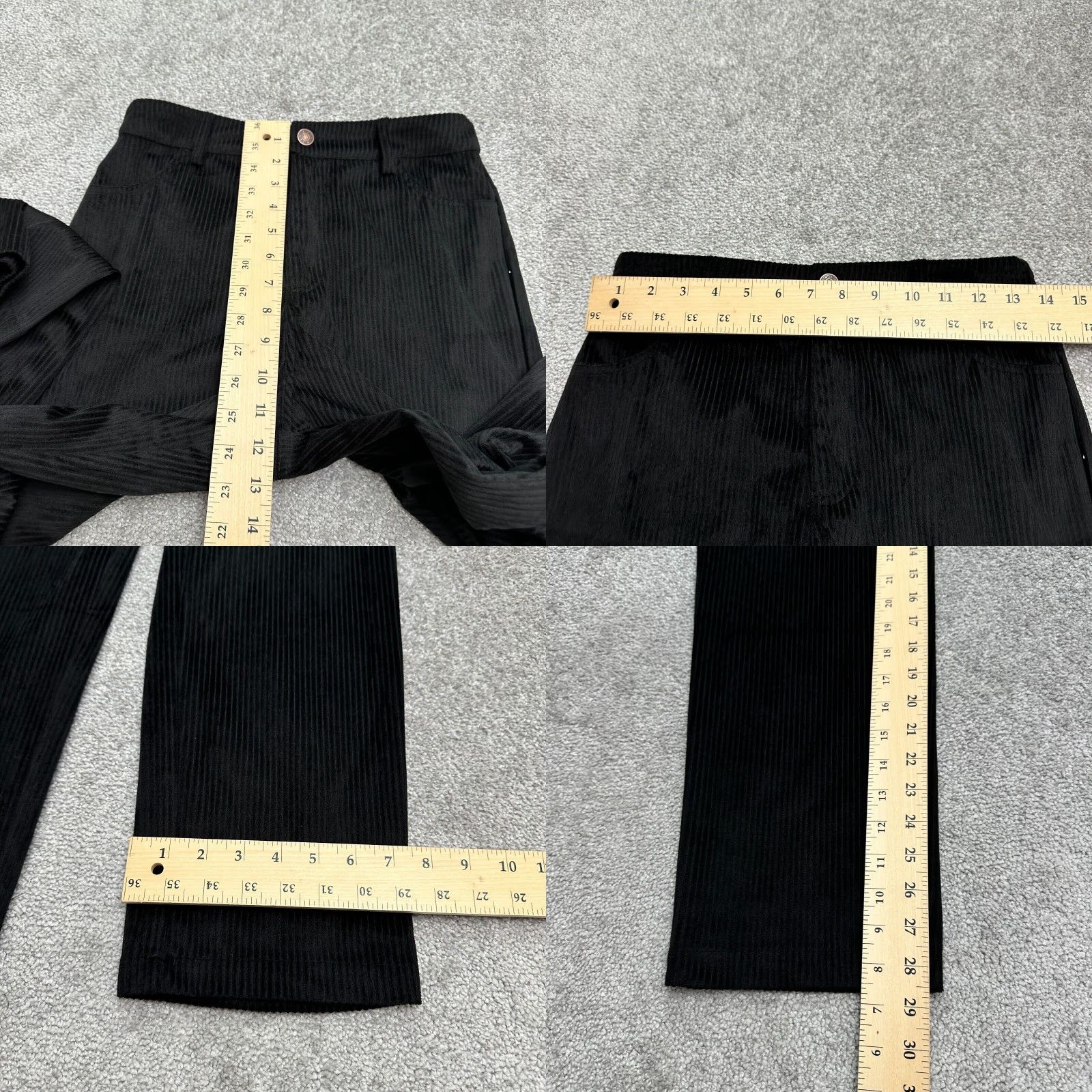 ZAFUL Zaful Corduroy Pants Women Small Black High Rise Casual 27x28.5 Straight Size 28" / US 6 / IT 42 - 8 Thumbnail