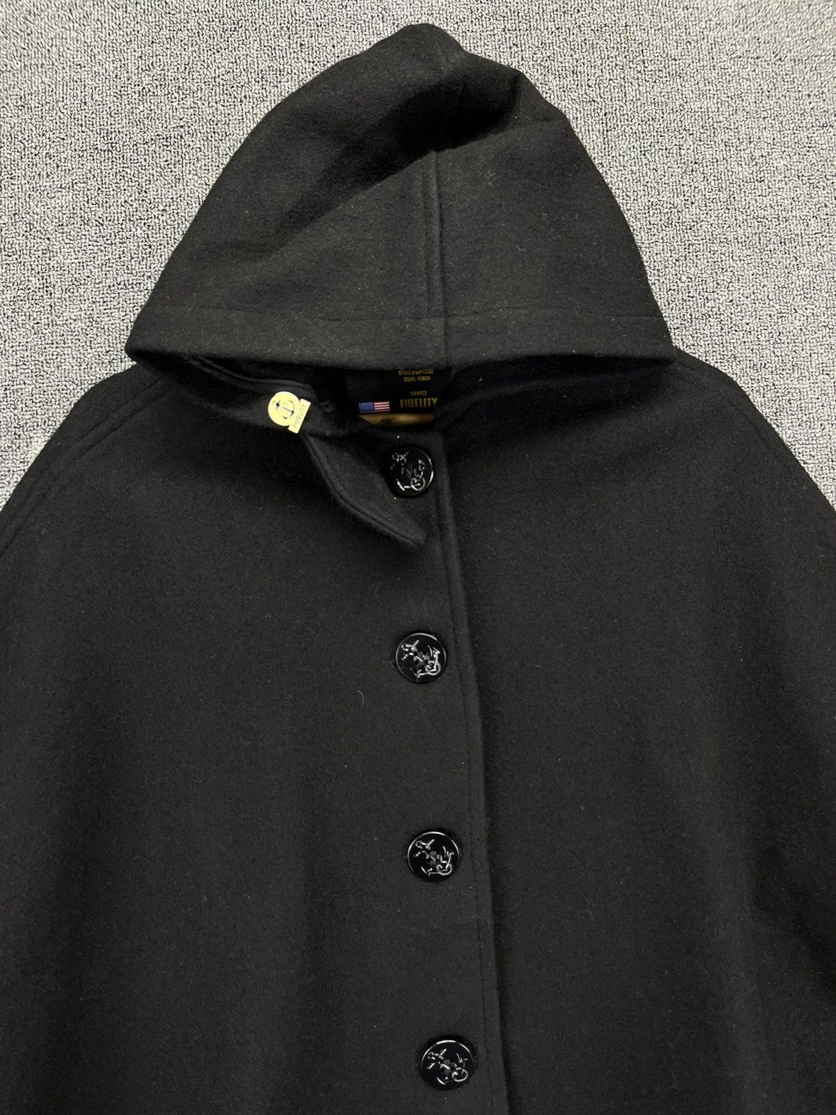 Fidelity Vintage Fidelity Black Wool Pancho Size ONE SIZE - 4 Thumbnail