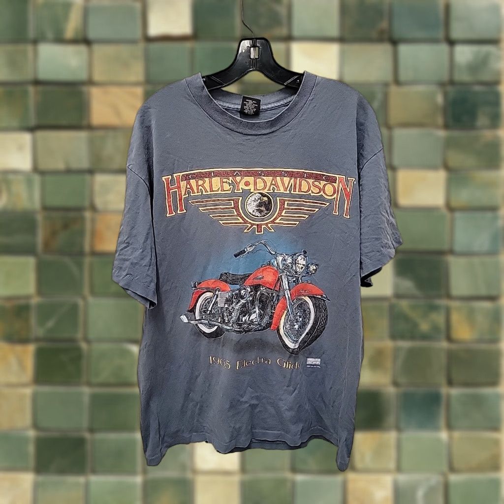 Harley Davidson VINTAGE Harley-Davidson Shirt Mens L Black 1990s Distressed Graphic Made In USA Size US L / EU 52-54 / 3 - 1 Thumbnail