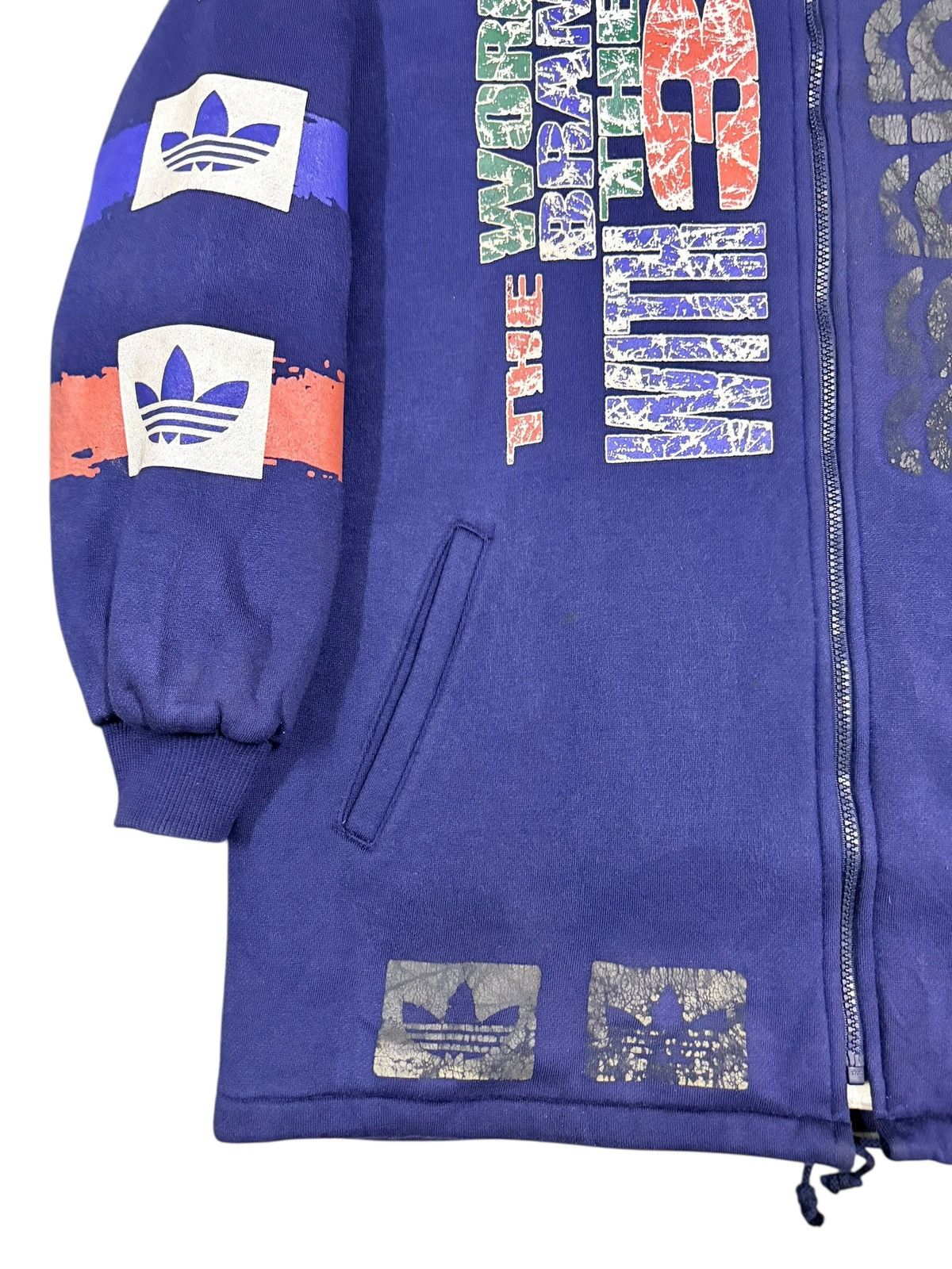 Adidas Vtg🔥90’s Adidas Ovp Logo Zipper Hoddie Sherpa Linning Jacket Size US M / EU 48-50 / 2 - 12 Thumbnail